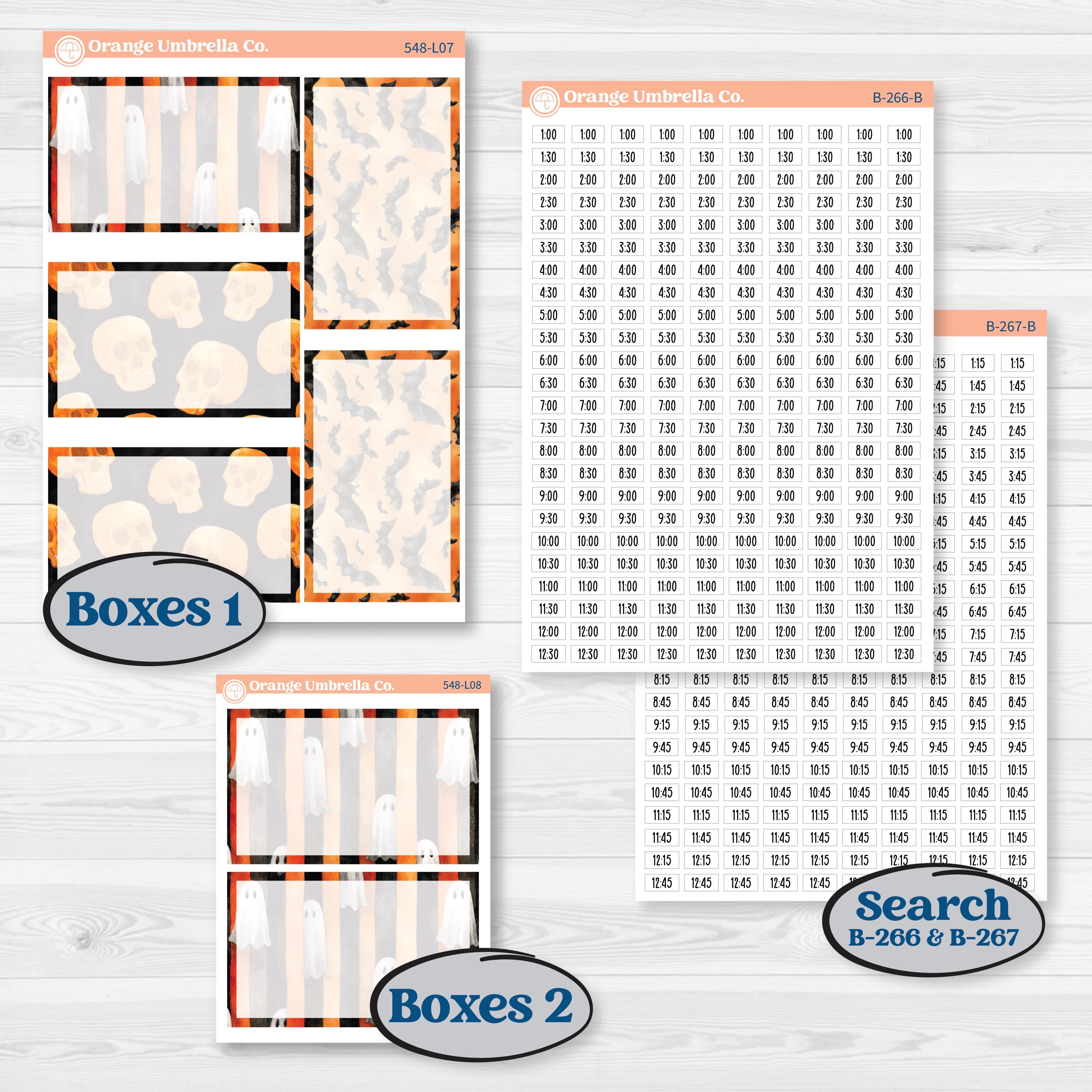 Halloween Planner Kit | 7x9 Plum Daily Planner Kit Stickers | Carnival of Curiosities | KIT-548-L