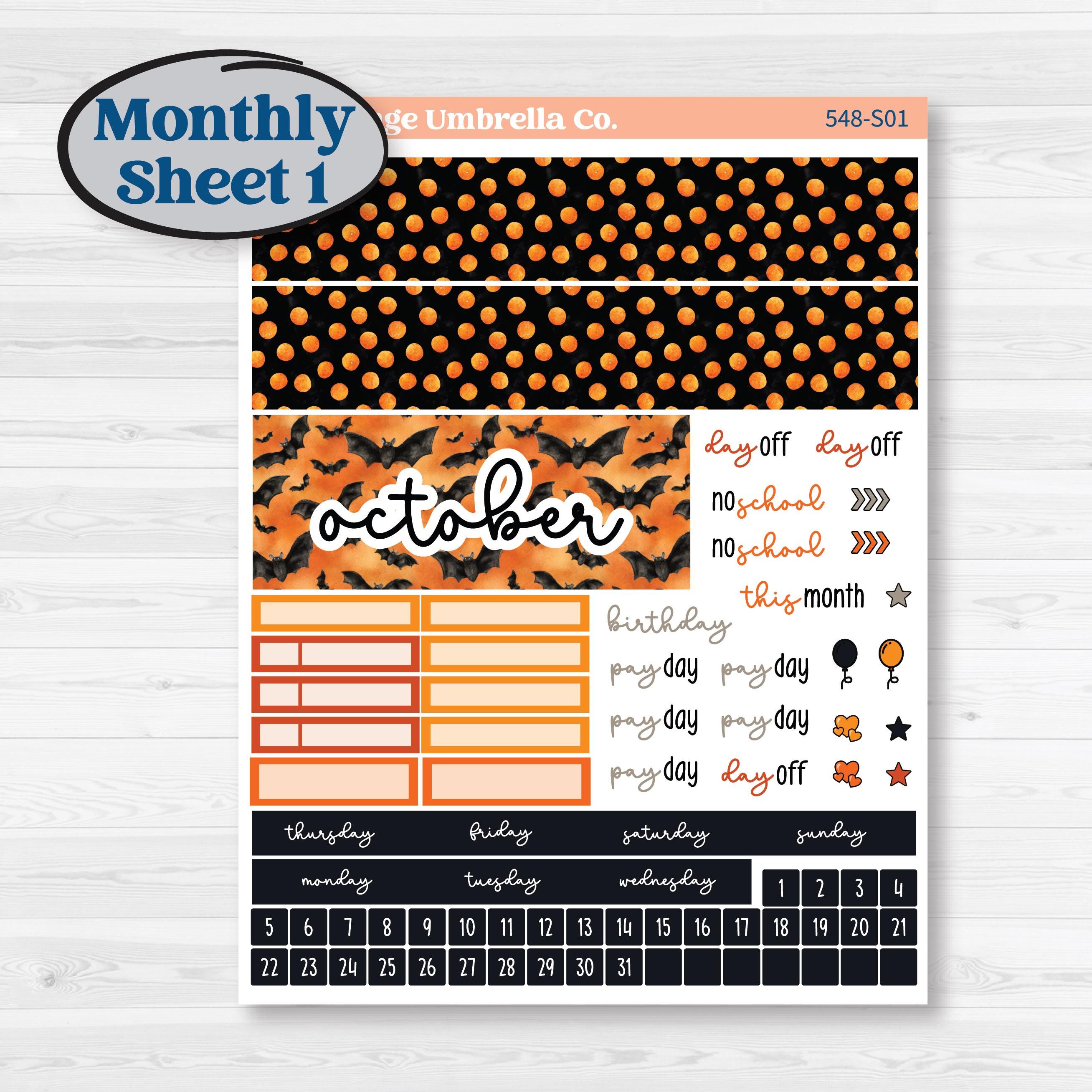 Halloween Planner Kit | Hobonichi Cousin Monthly Planner Kit Stickers | Carnival of Curiosities | KIT-548-S