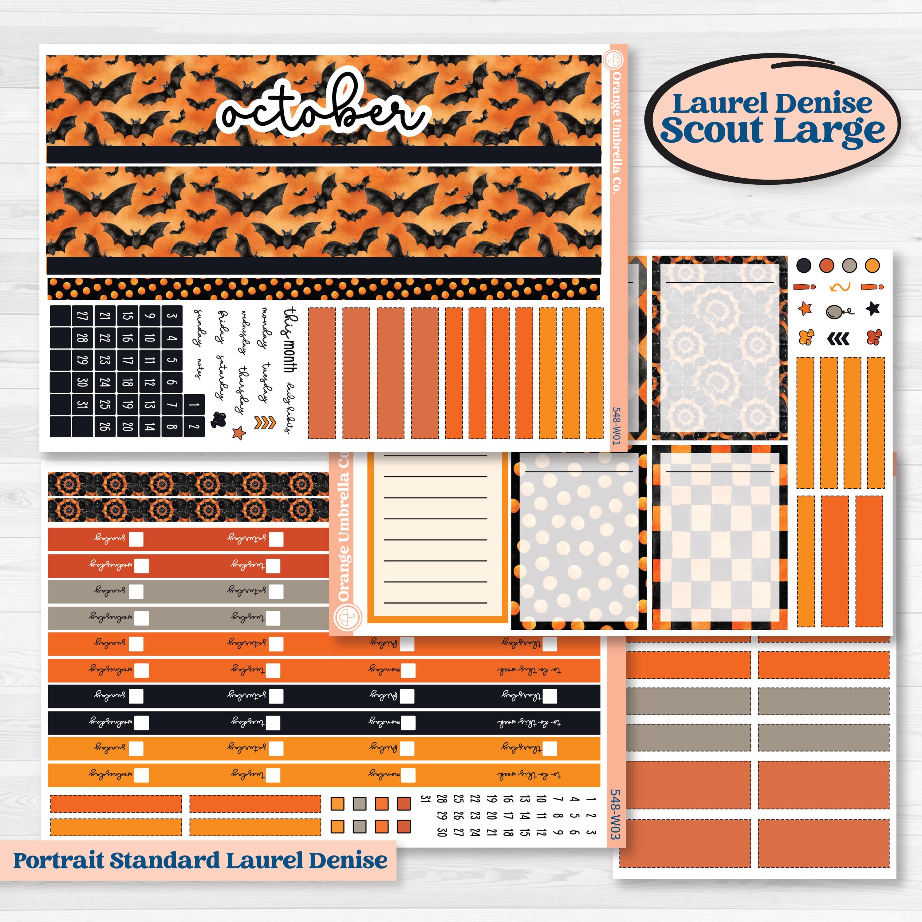 Halloween kit, vintage halloween, spooky stickers | Laurel Denise Scout Large Planner Kit Stickers | Carnival of Curiosities | KIT-548-W