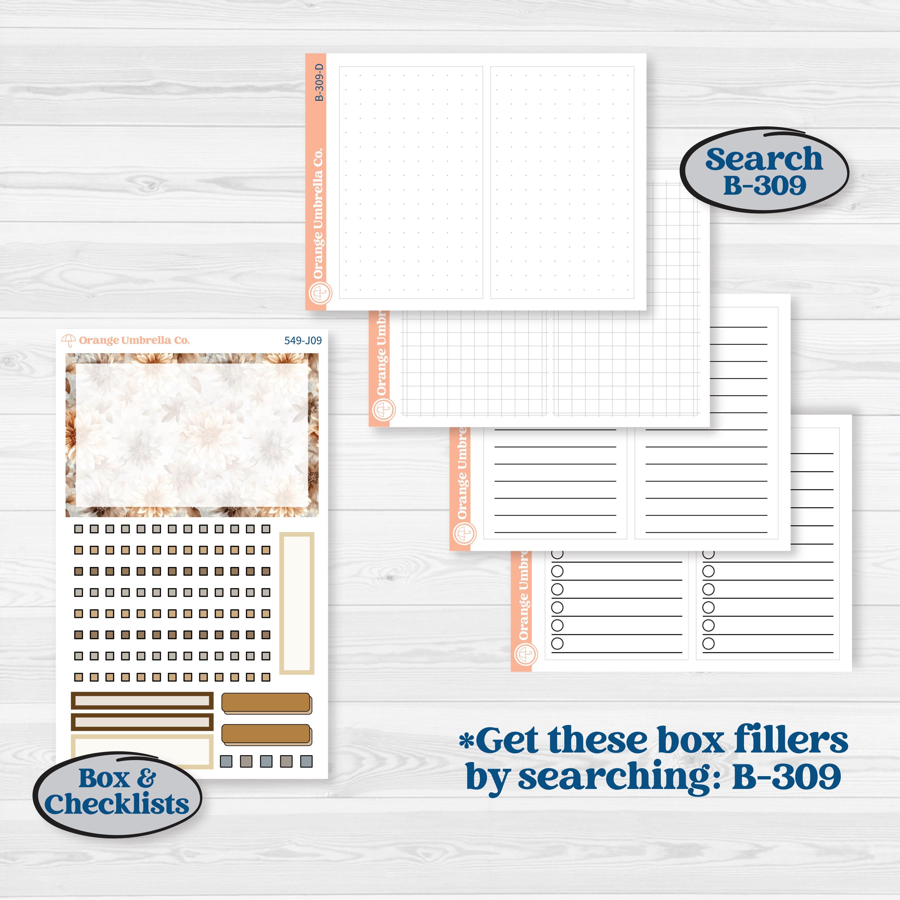 Blue Autumn Planner Kit | A5 Daily Duo Planner Kit Stickers | Farmhouse Fall | KIT-549-J