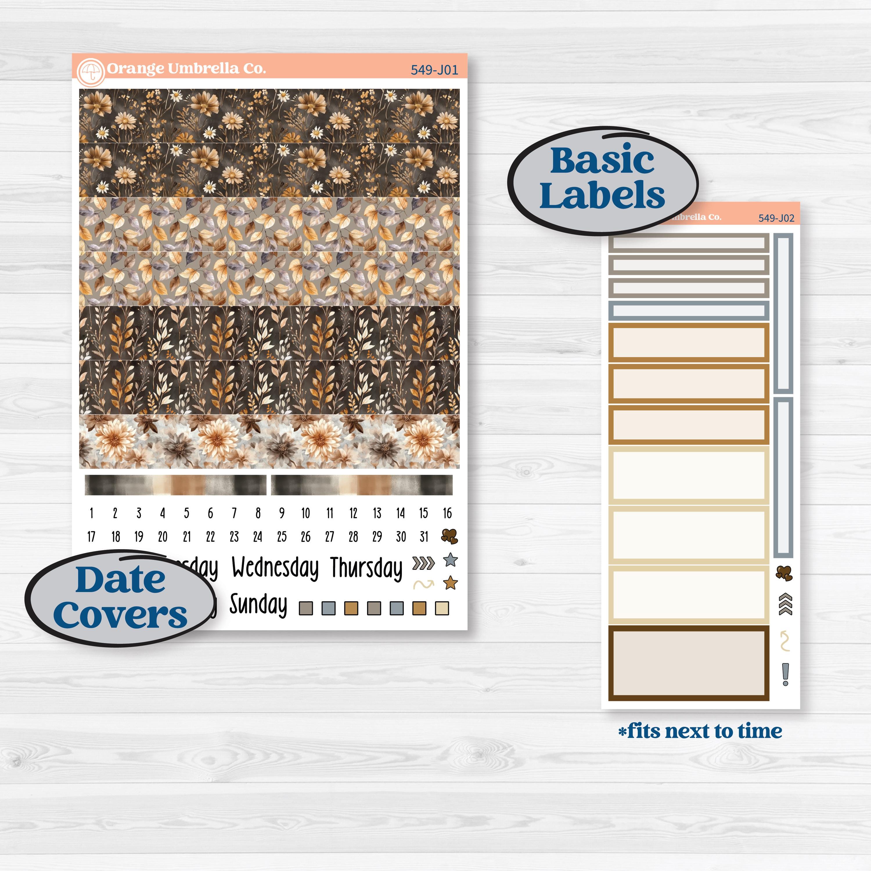 Blue Autumn Planner Kit | A5 Daily Duo Planner Kit Stickers | Farmhouse Fall | KIT-549-J