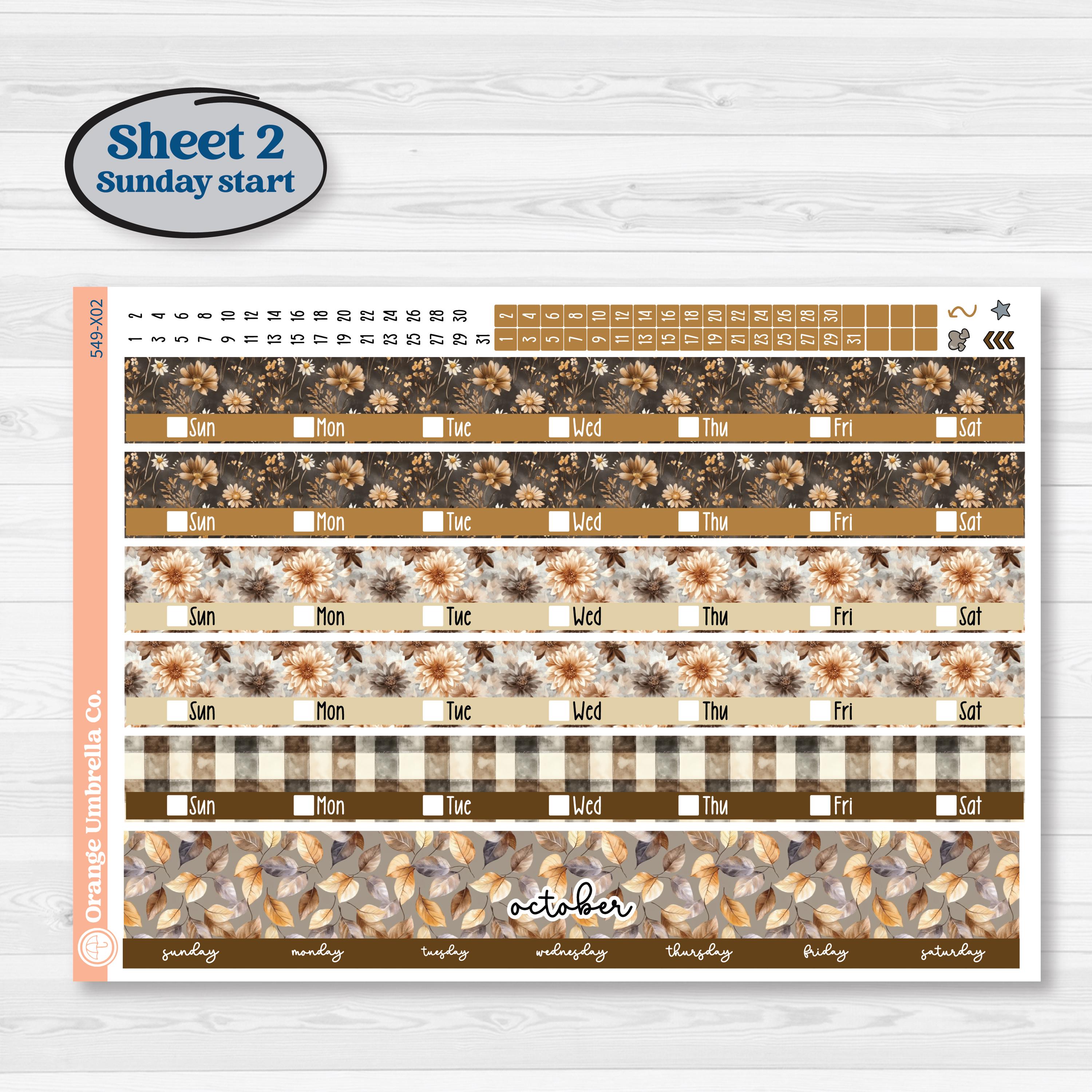 Blue Autumn Planner Kit | Laurel Denise Jo Large Planner Kit Stickers | Farmhouse Fall | KIT-549-X