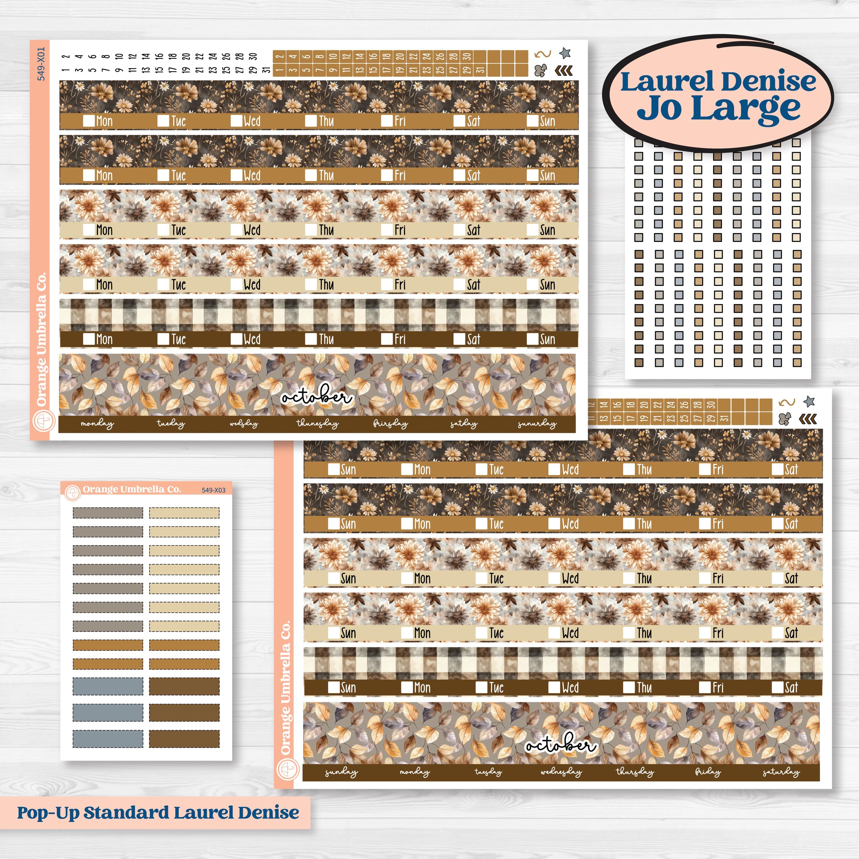 Blue Autumn Planner Kit | Laurel Denise Jo Large Planner Kit Stickers | Farmhouse Fall | KIT-549-X