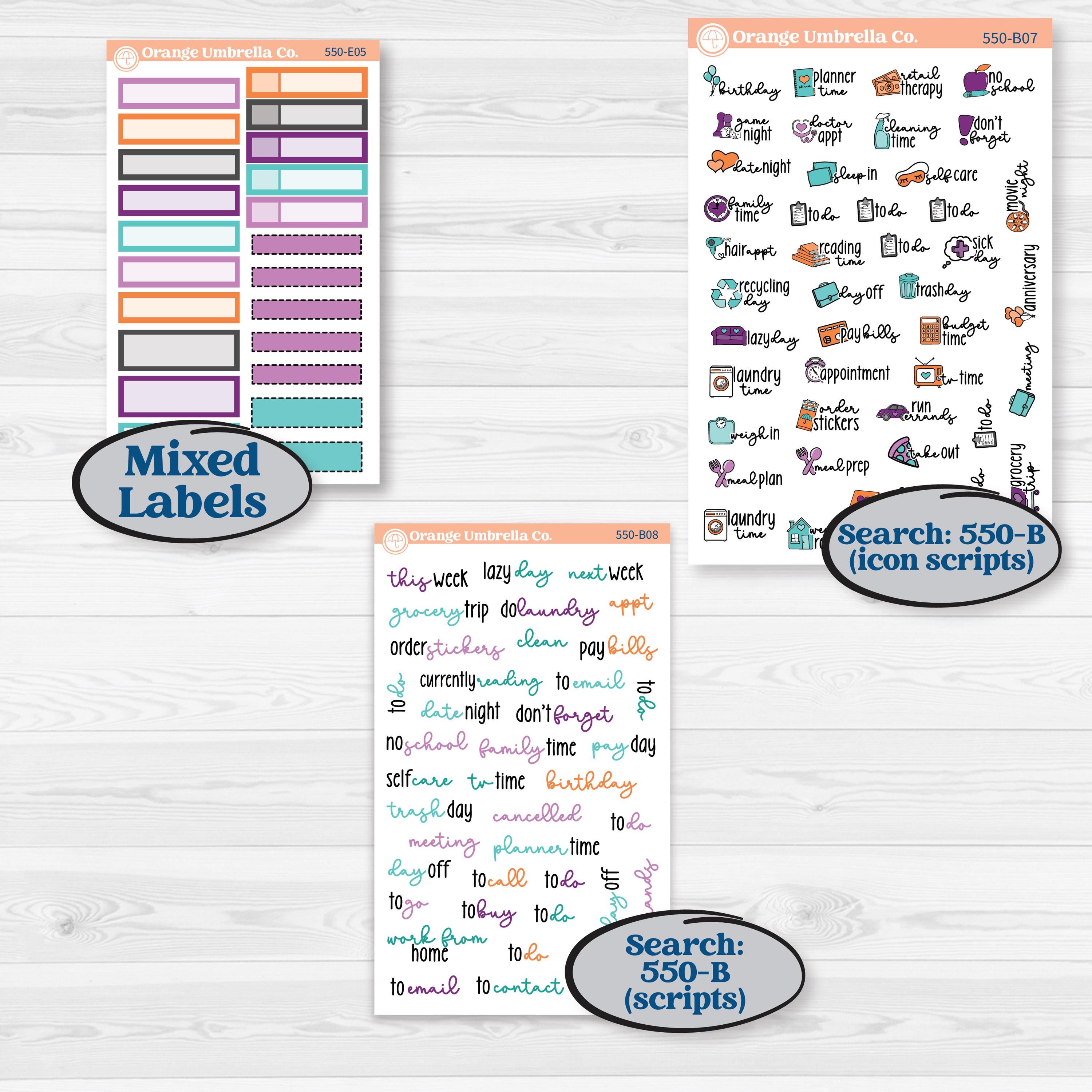 Halloween Planner Kit | Hobonichi Cousin Weekly & Daily Planner Kit Stickers | Sweetly Spooky | KIT-550-E