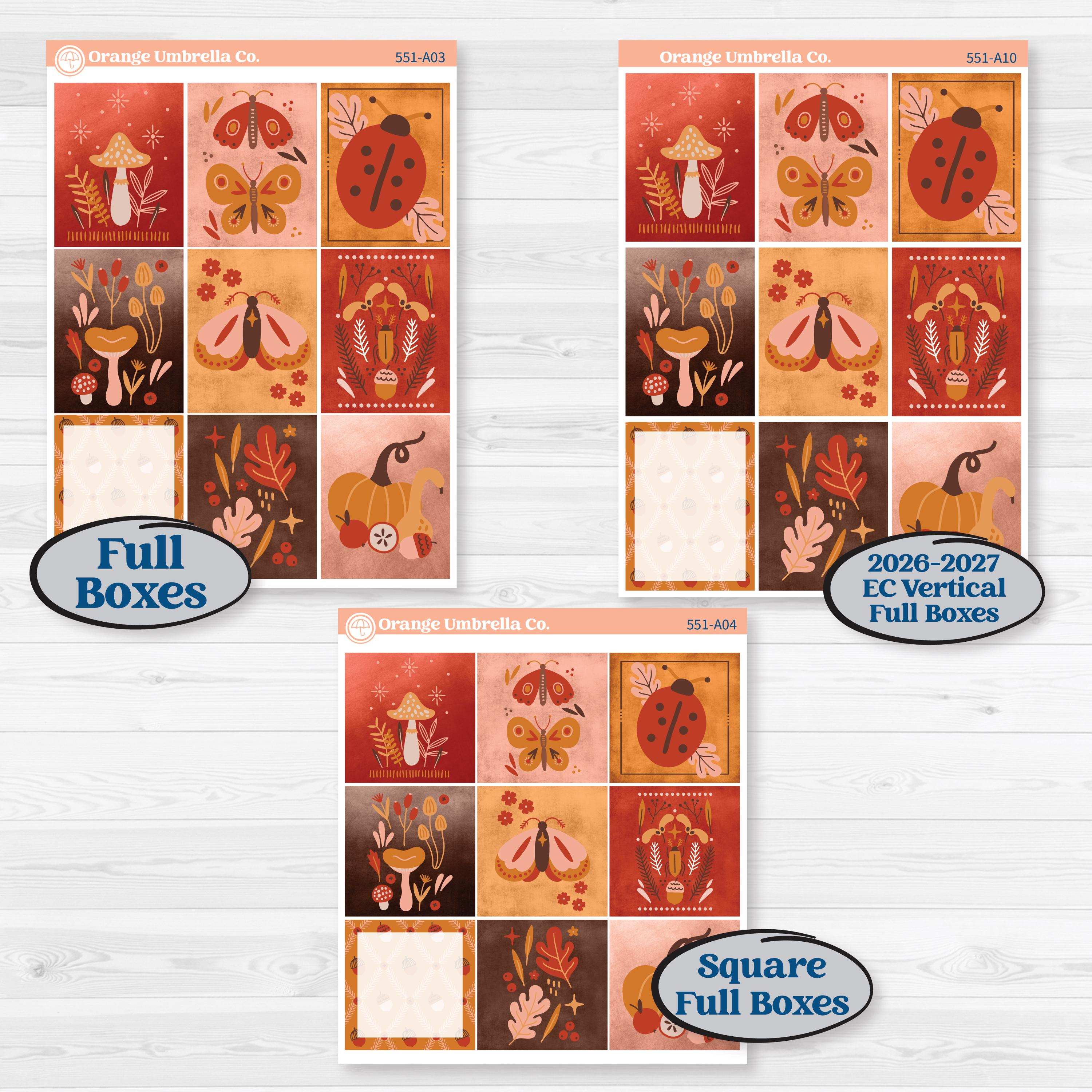 Fall Planner Kit | Weekly Sticker Kit for Vertical Planners like Erin Condren | Autumn Folk | KIT-551-A