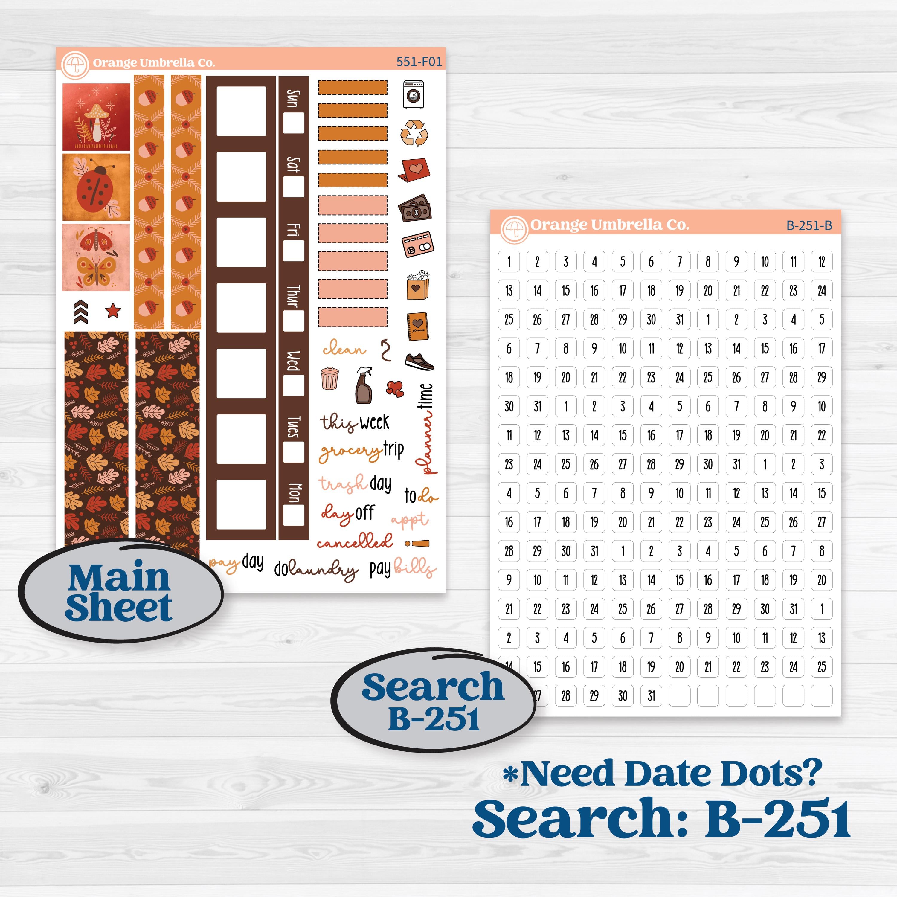 Fall Planner Kit | Hobonichi Weeks Weekly Planner Kit Stickers | Autumn Folk | KIT-551-F