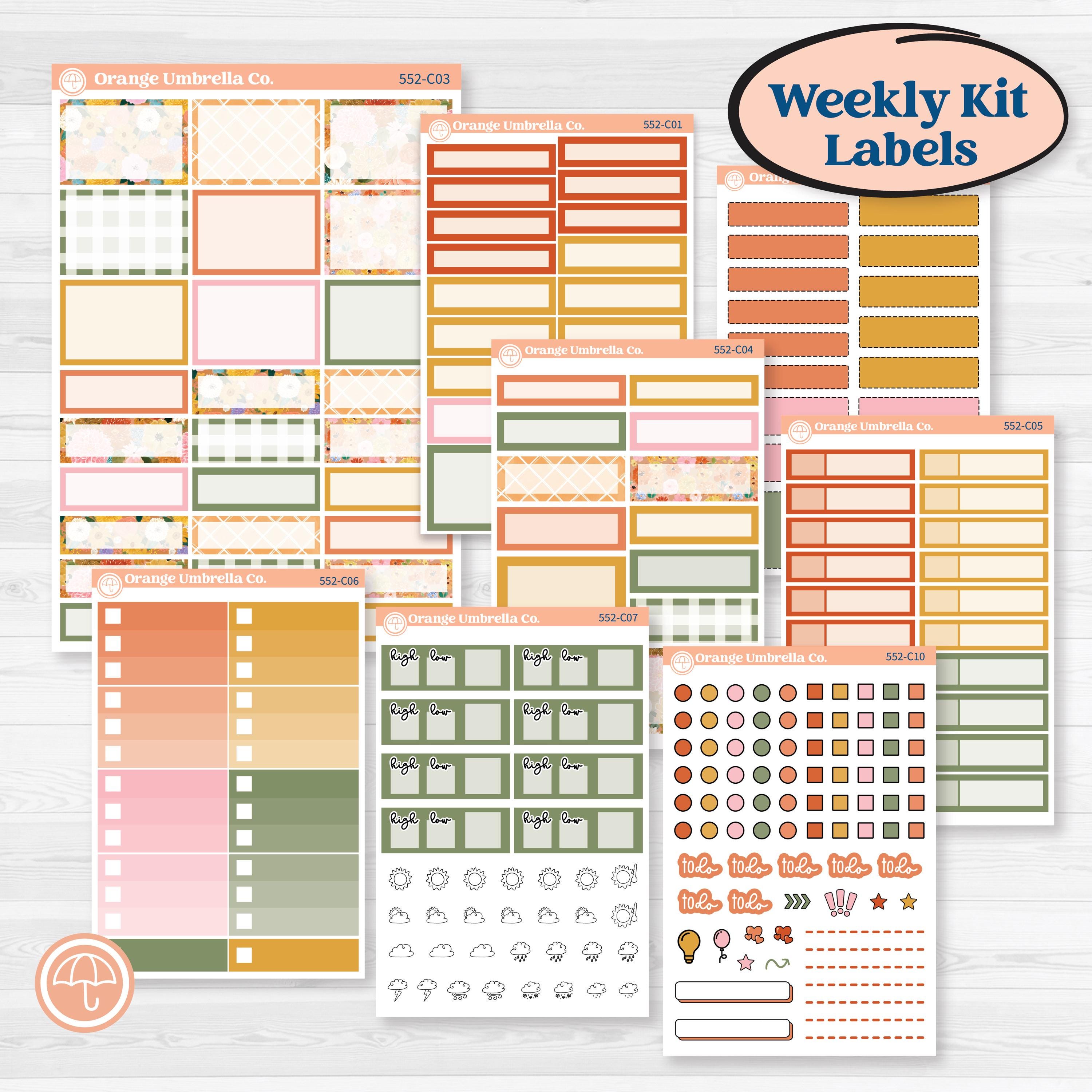 Woodland Planner Kit | Weekly Add-On Labels Planner Kit Stickers | Fox & Fern | KIT-552-C