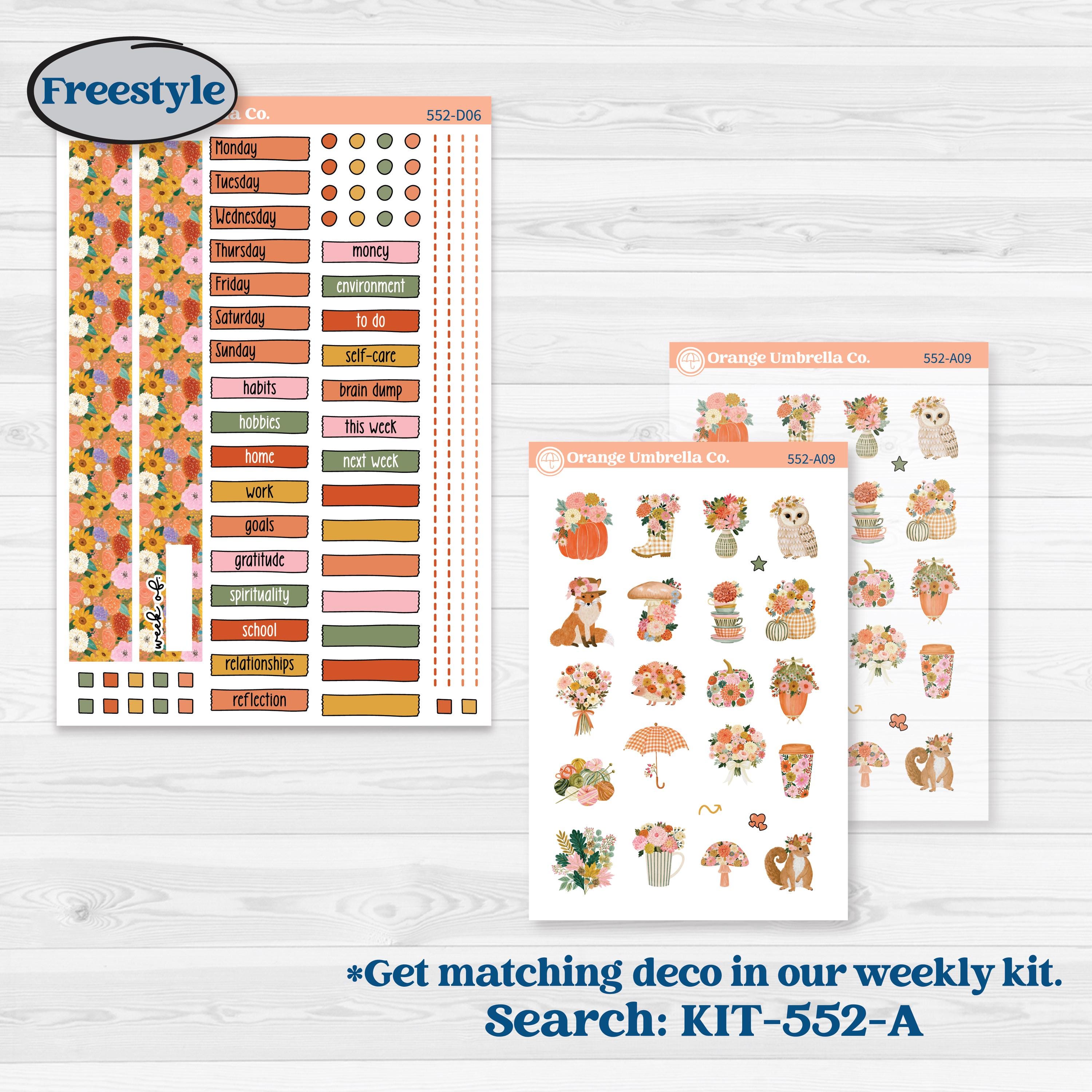 Woodland Planner Kit | Journaling or Scrapbooking Kit | Creative Junk Journal Planner Stickers | Fox & Fern | KIT-552-D
