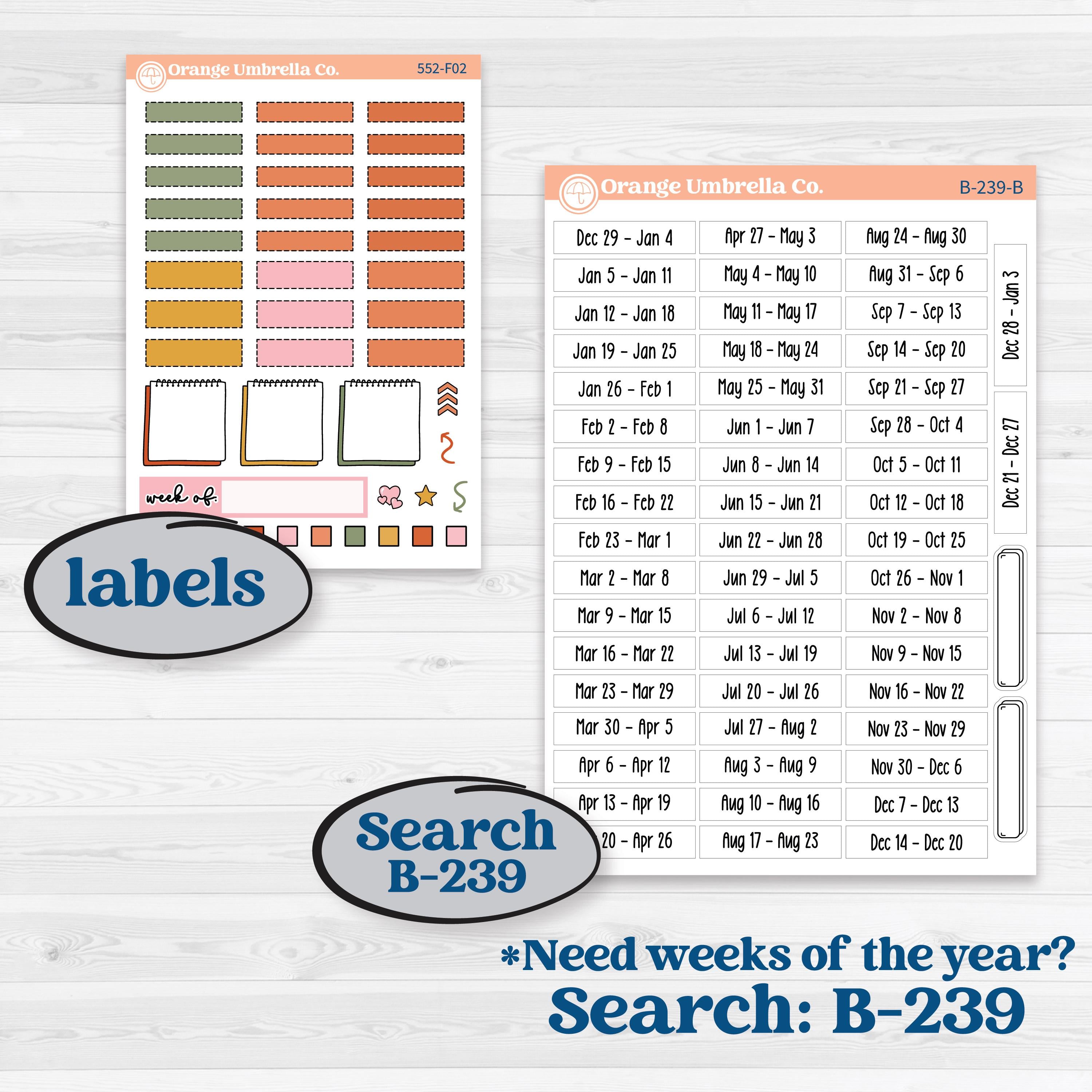 Woodland Planner Kit | Hobonichi Weeks Weekly Planner Kit Stickers | Fox & Fern | KIT-552-F