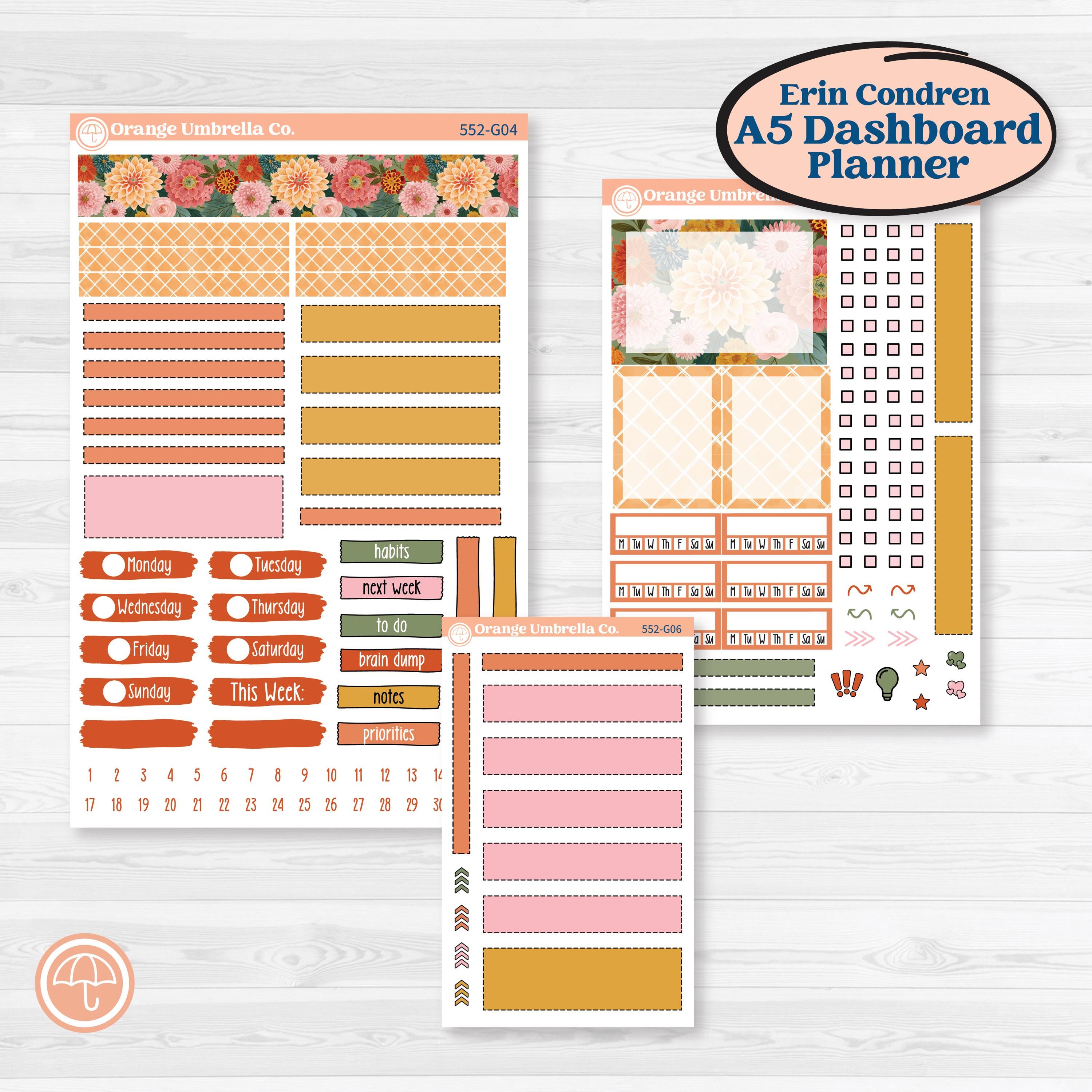 Woodland Planner Kit | Erin Condren A5 Weekly Dashboard Planner Kit Stickers | Fox & Fern | KIT-552-G4