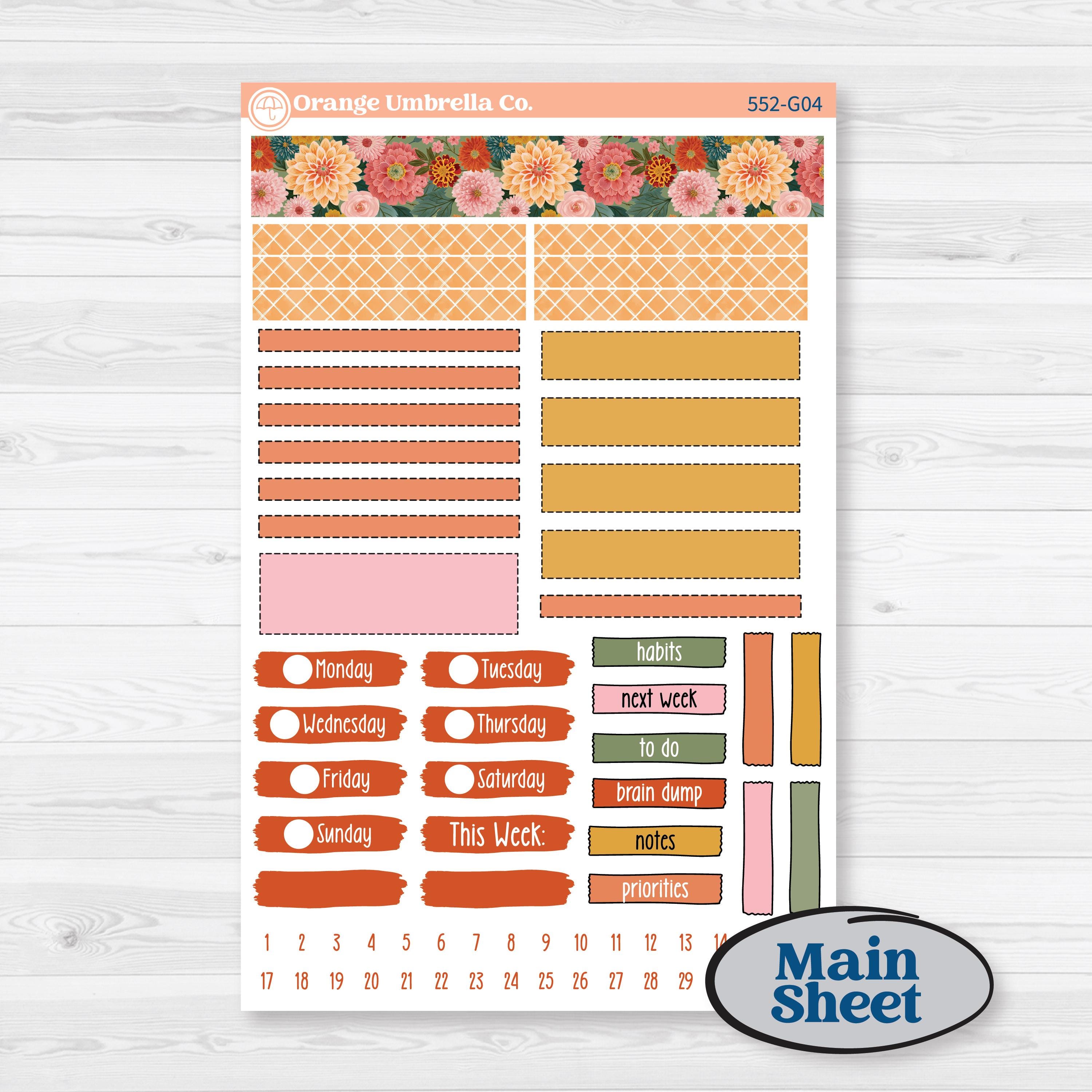 Woodland Planner Kit | Erin Condren A5 Weekly Dashboard Planner Kit Stickers | Fox & Fern | KIT-552-G4