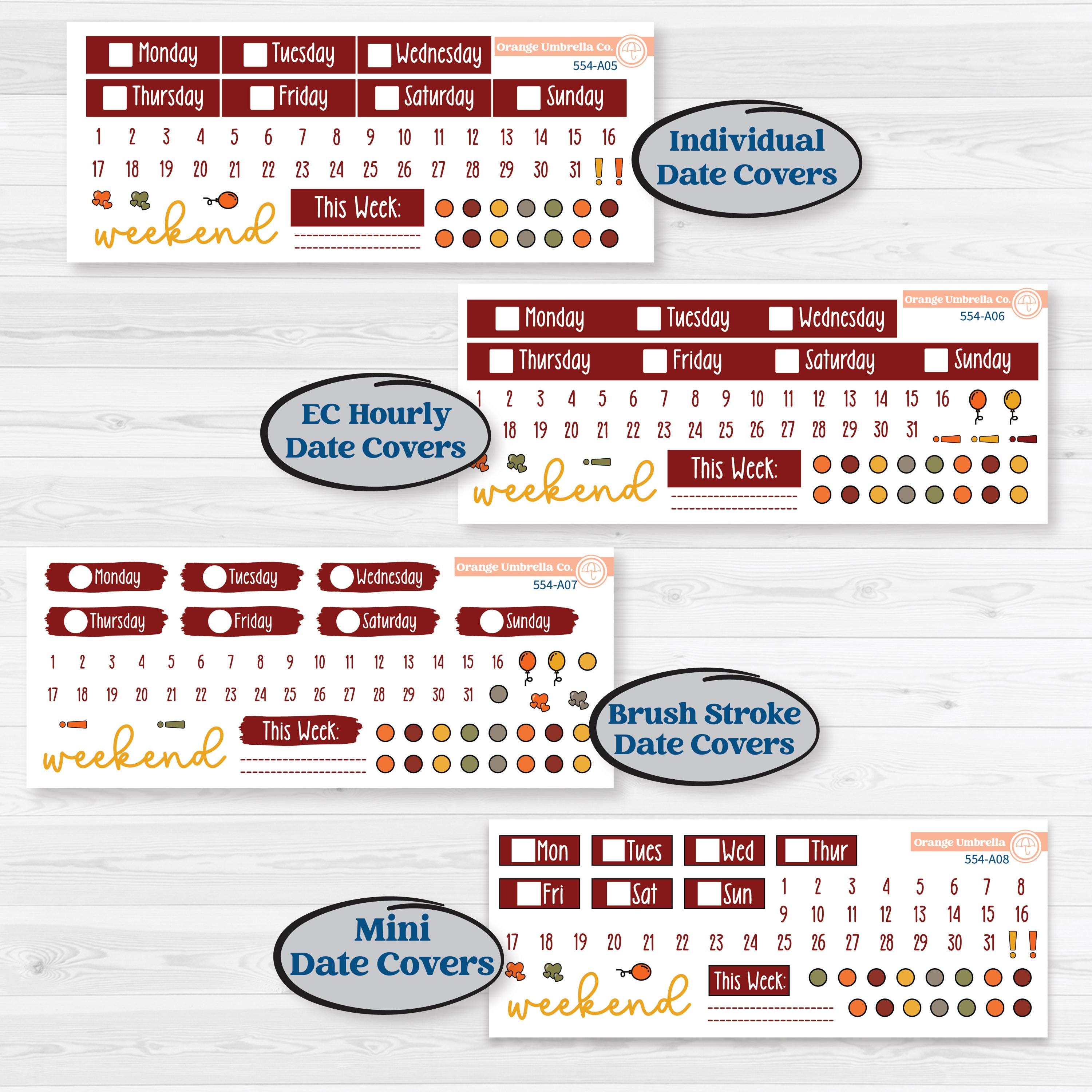 Thanksgiving Planner Kit | Weekly Sticker Kit for Vertical Planners like Erin Condren | Gather In Gratitude | KIT-554-A