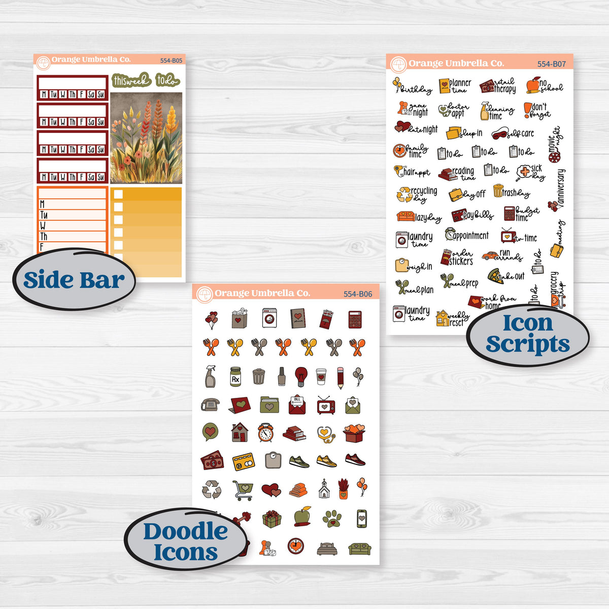 Thanksgiving Planner Kit | Weekly Add-On Planner Kit Stickers | Gather In Gratitude | KIT-554-B