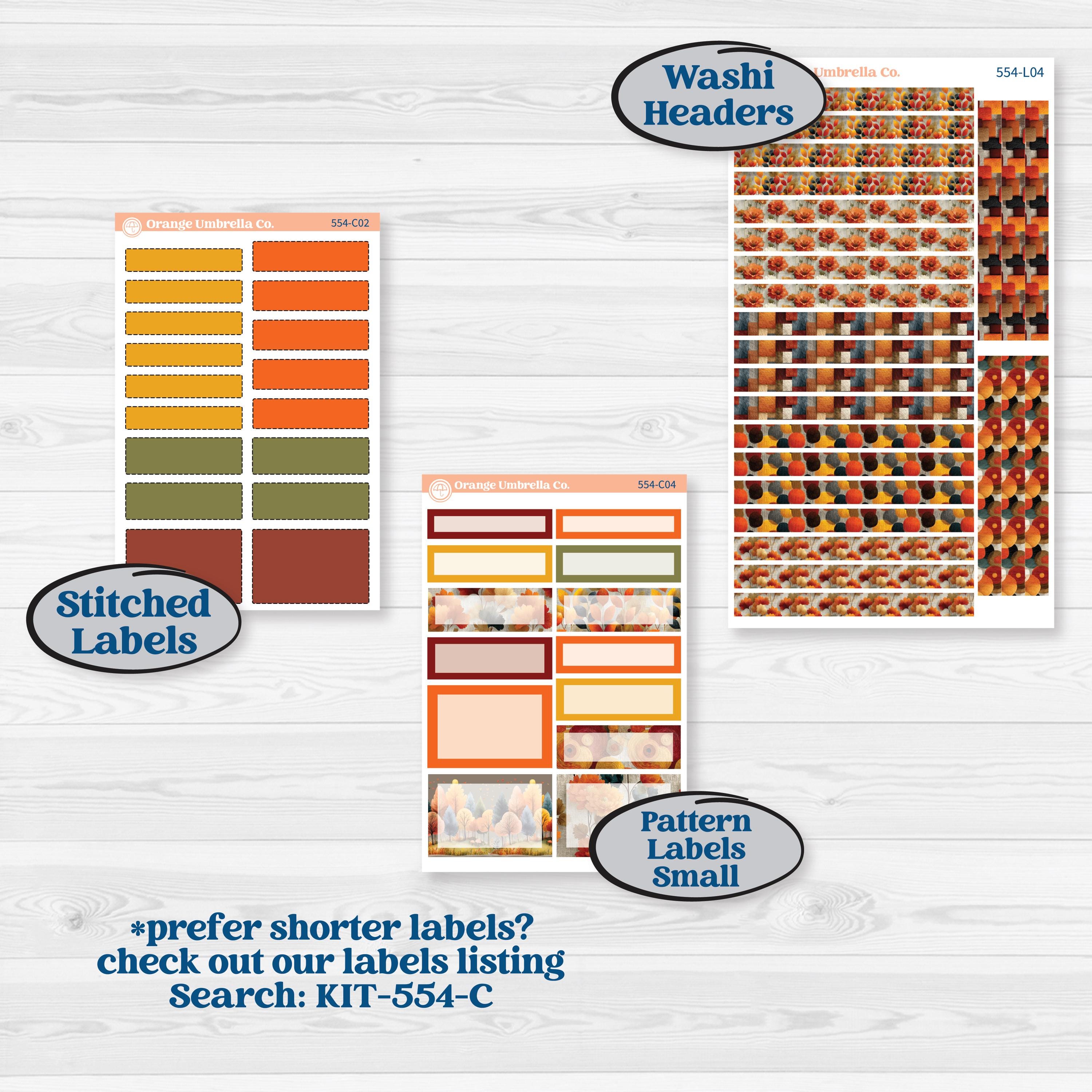 Thanksgiving Planner Kit | 7x9 Plum Daily Planner Kit Stickers | Gather In Gratitude | KIT-554-L