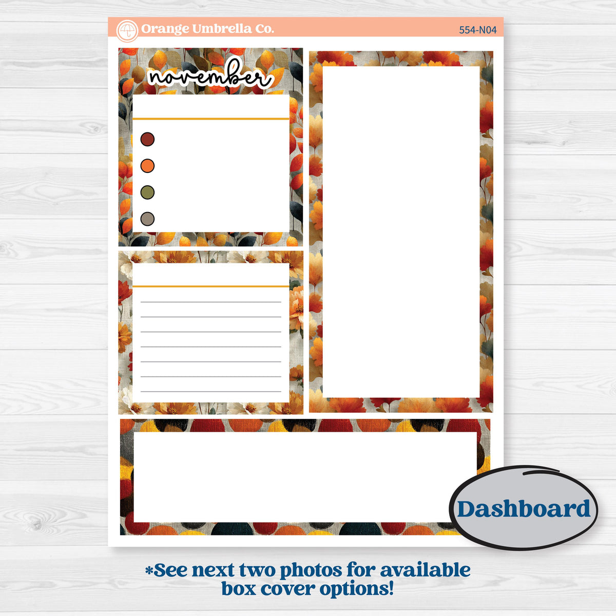 Thanksgiving Planner Kit | 7x9 Erin Condren Life Planner Monthly & Dashboard Sticker Kit | Gather In Gratitude | KIT-554-N