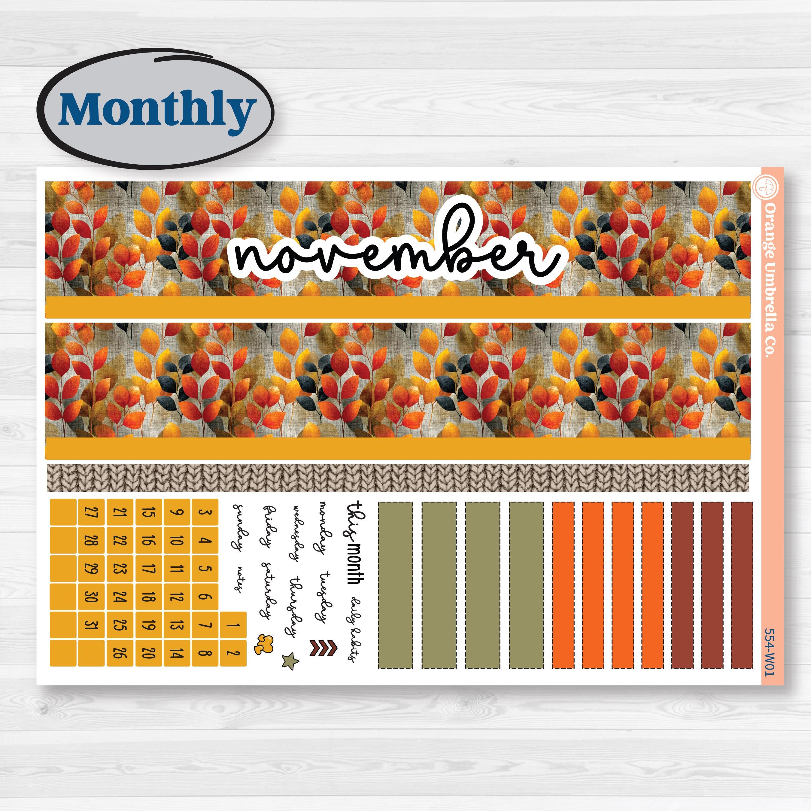 Thanksgiving Planner Kit | Laurel Denise Scout Large Planner Kit Stickers | Gather In Gratitude | KIT-554-W