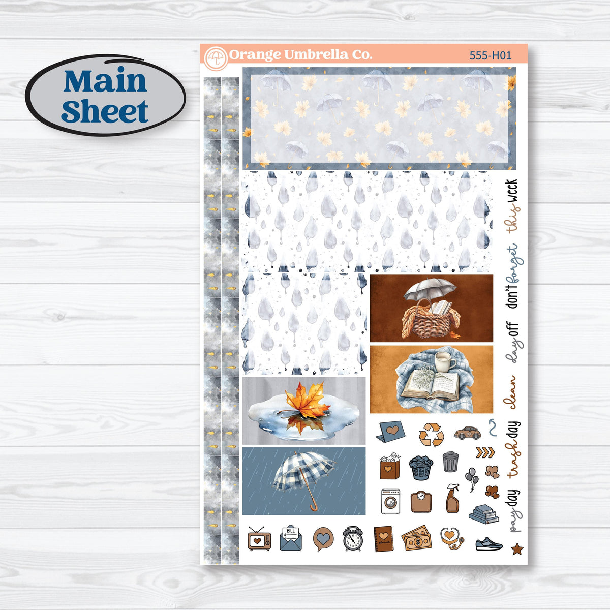 Reading Planner Kit | Plum Vertical Priorities 7x9 Planner Kit Stickers | Reading Weather | KIT-555-H