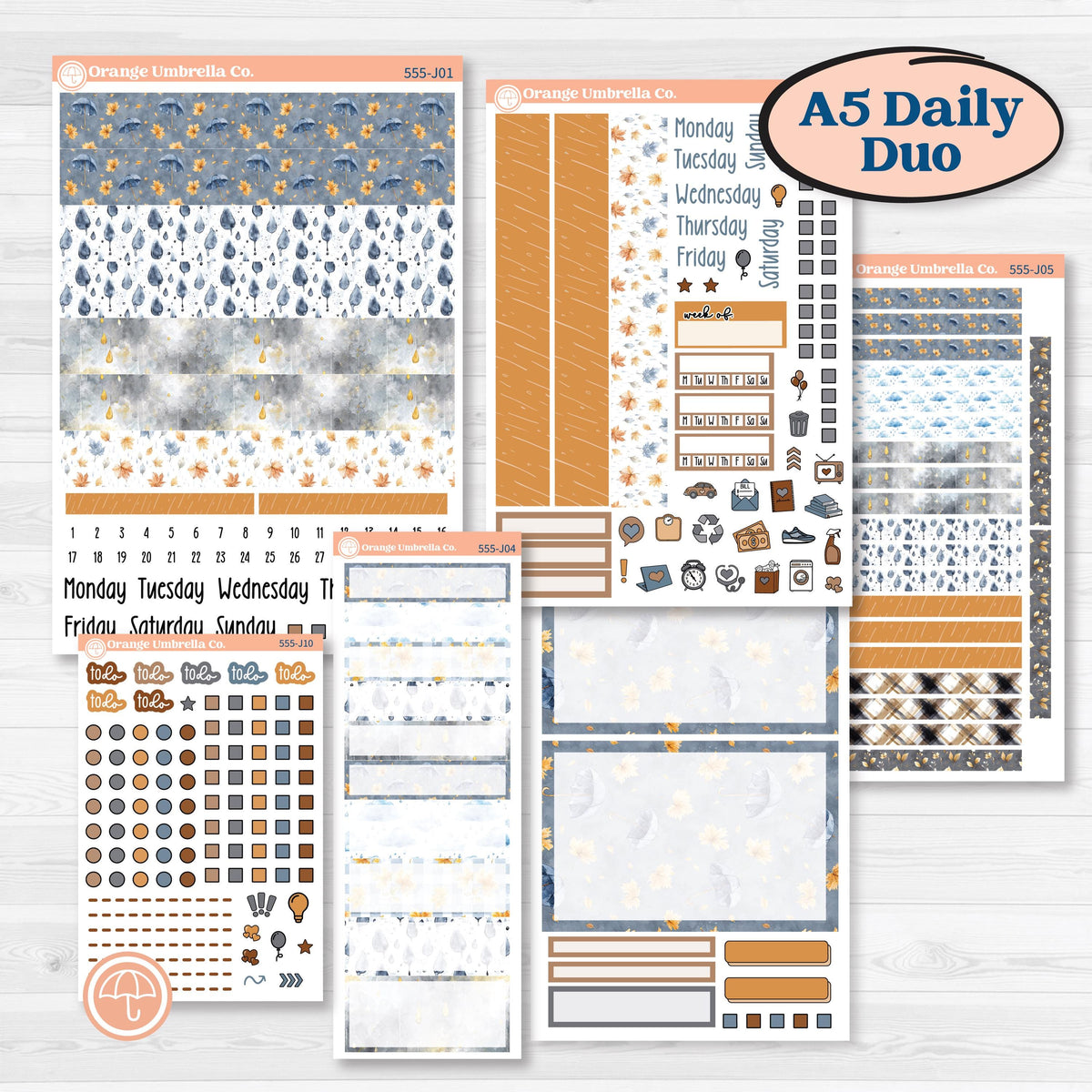 Reading Planner Kit | A5 Daily Duo Planner Kit Stickers | Reading Weather | KIT-555-J