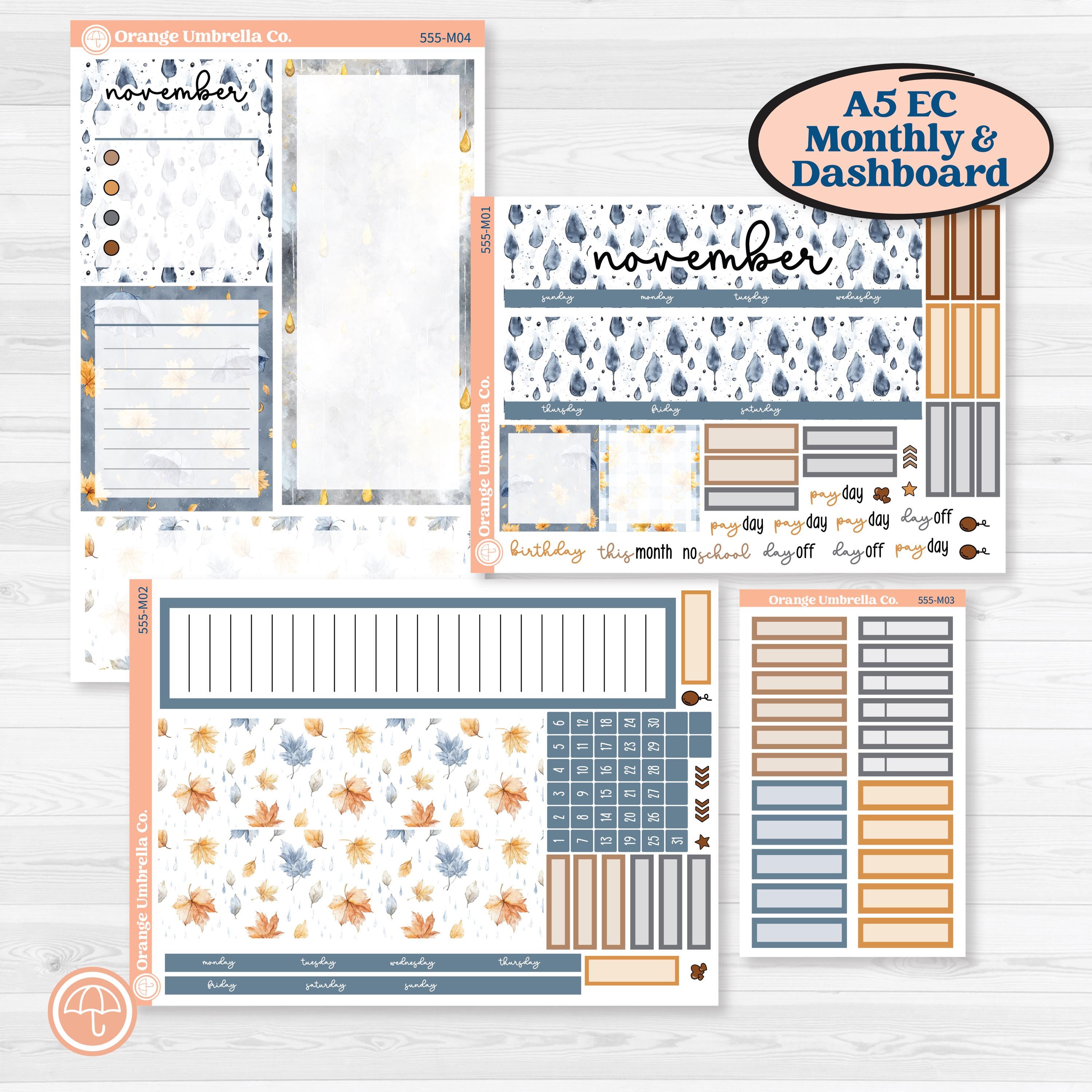 Reading Planner Kit | A5 Erin Condren Monthly & Productivity Dashboard Sticker Kit | Reading Weather | KIT-555-M