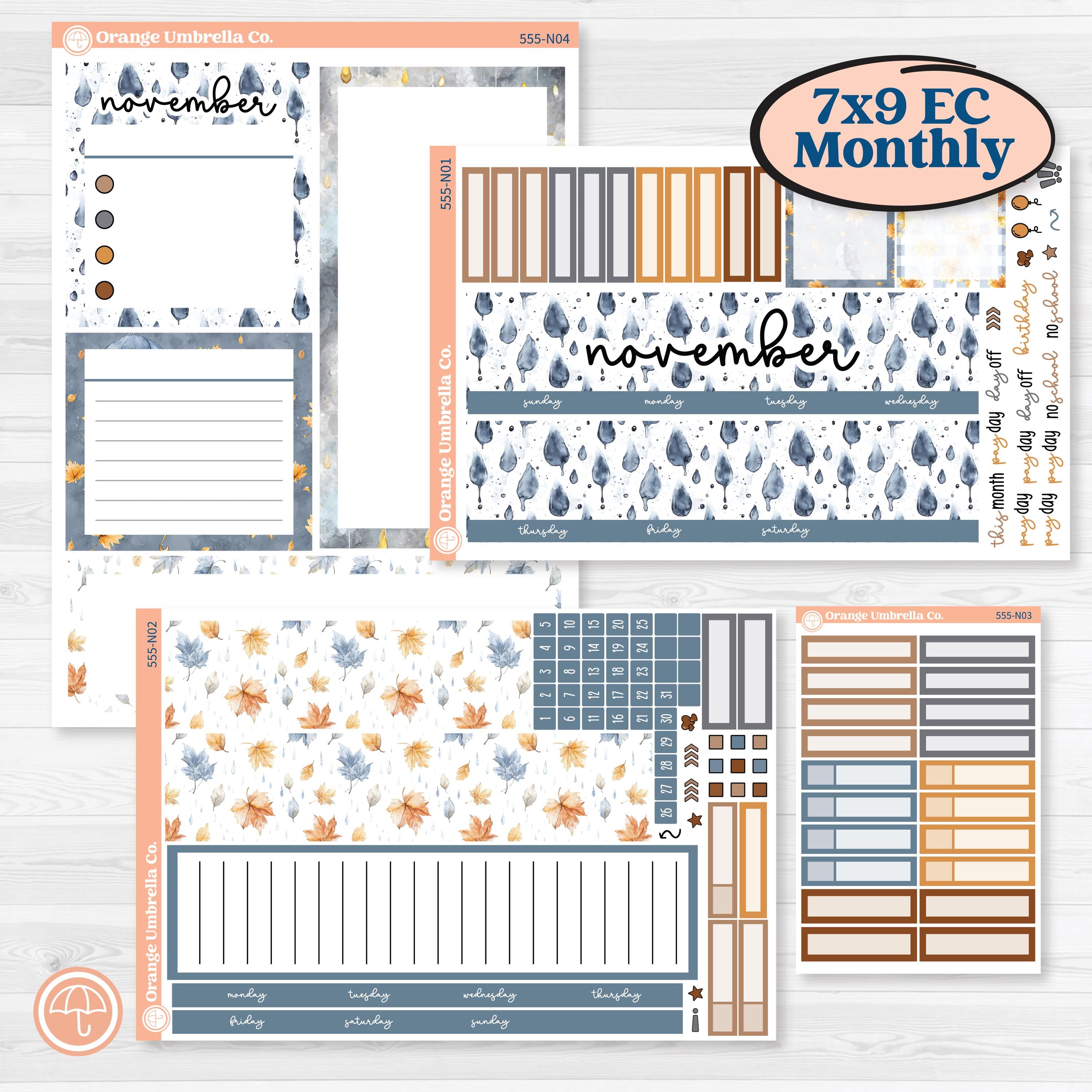 Reading Planner Kit | 7x9 Erin Condren Life Planner Monthly & Dashboard Sticker Kit | Reading Weather | KIT-555-N