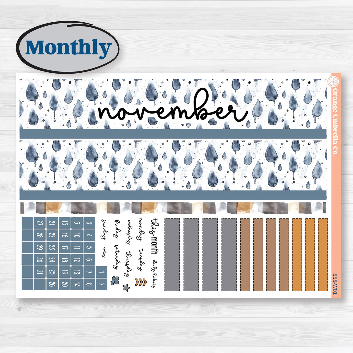 Reading Planner Kit | Laurel Denise Scout Large Planner Kit Stickers | Reading Weather | KIT-555-W