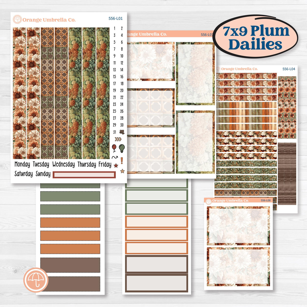 Woodland Animal Kit | 7x9 Plum Daily Planner Kit Stickers | Woodland Zoo | KIT-556-L