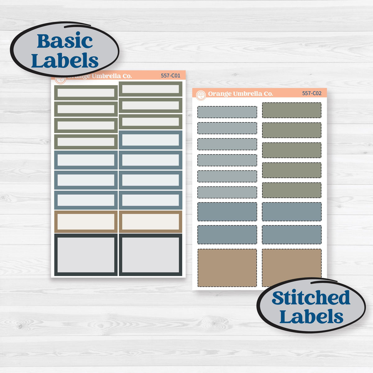 Blue Floral Kit | Weekly Add-On Labels Planner Kit Stickers | Sagebrush & Ice | KIT-557-C