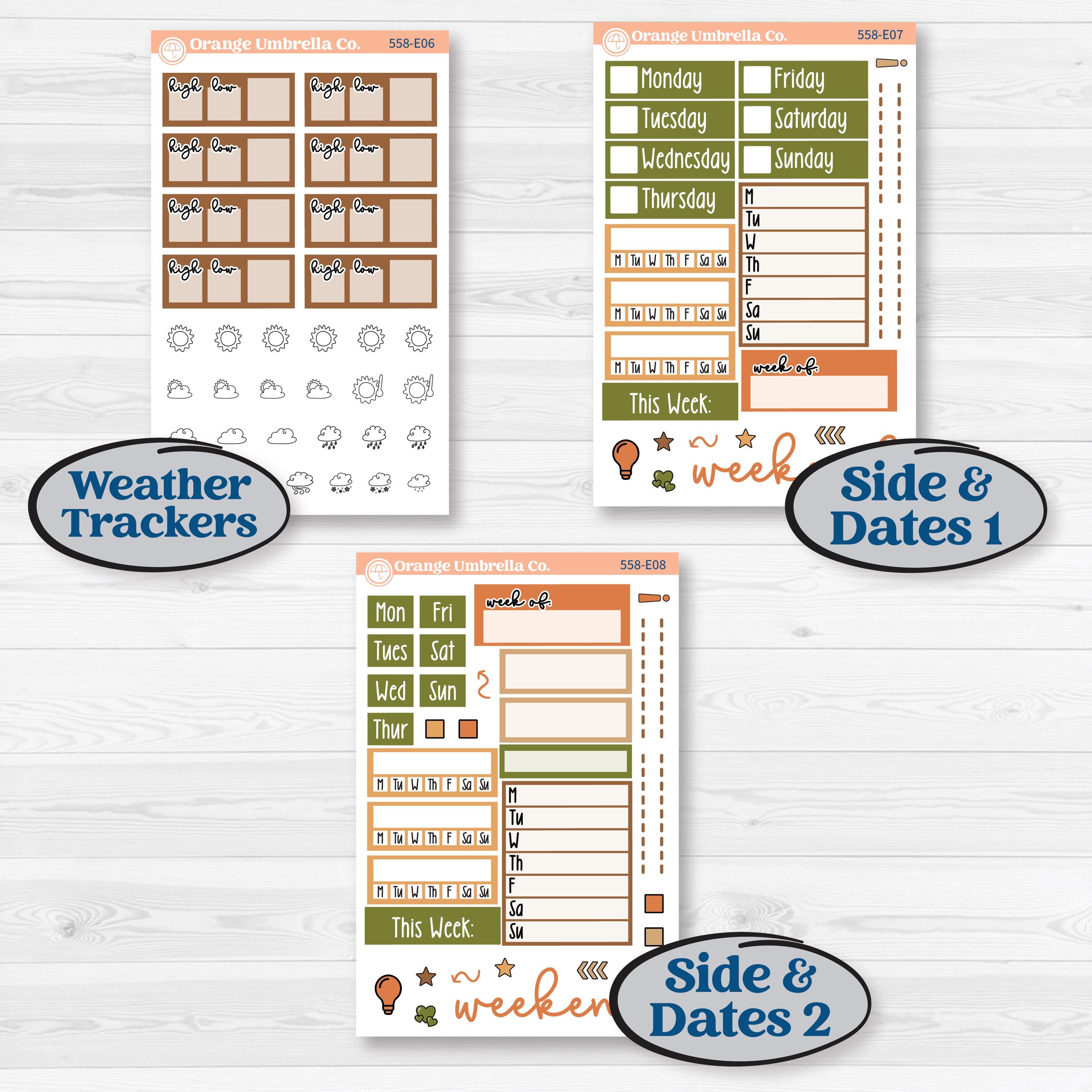 Autumn Sweater Weather Kit | Hobonichi Cousin Weekly & Daily Planner Kit Stickers | Soft Sweaters | KIT-558-E