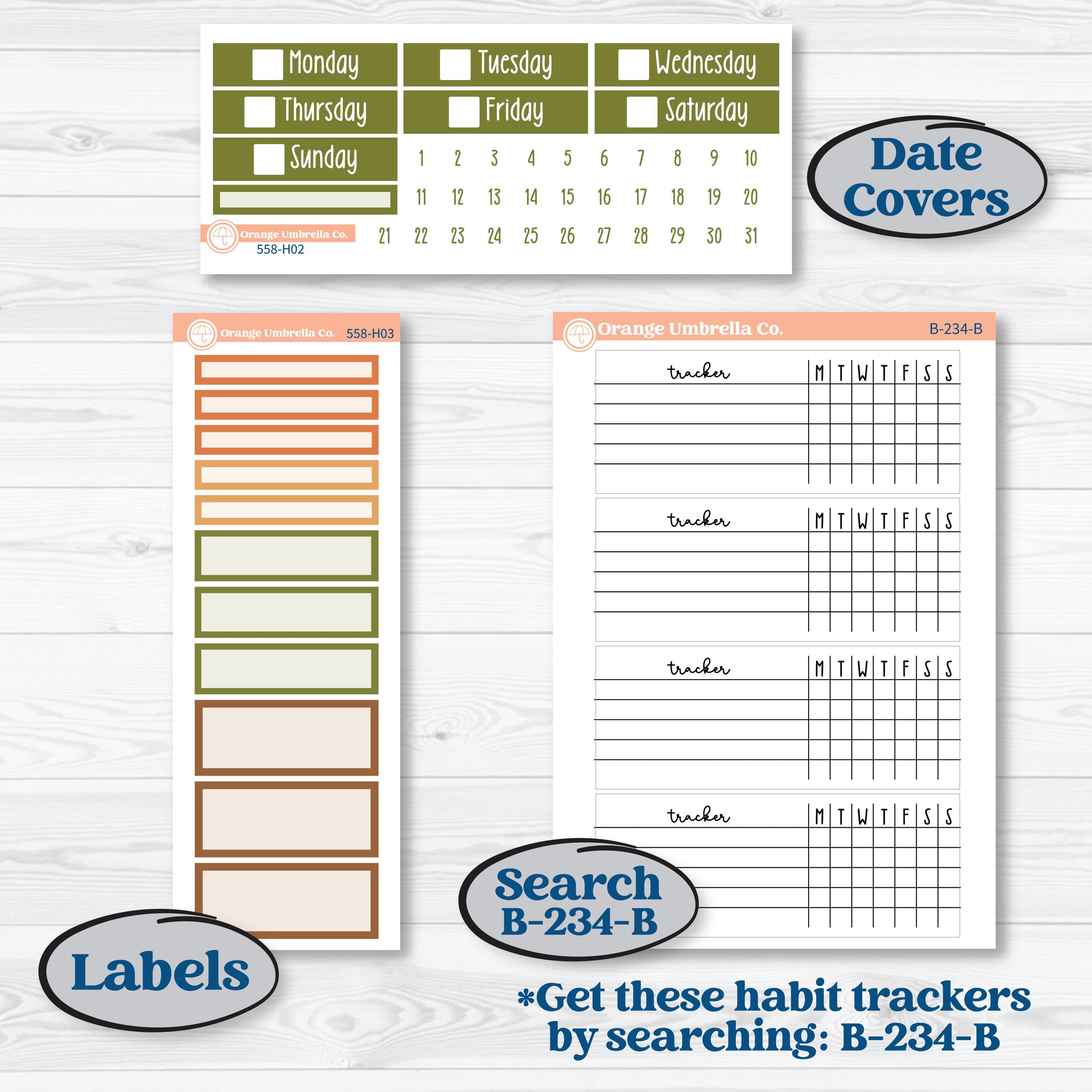 Autumn Sweater Weather Kit | Plum Vertical Priorities 7x9 Planner Kit Stickers | Soft Sweaters | KIT-558-H