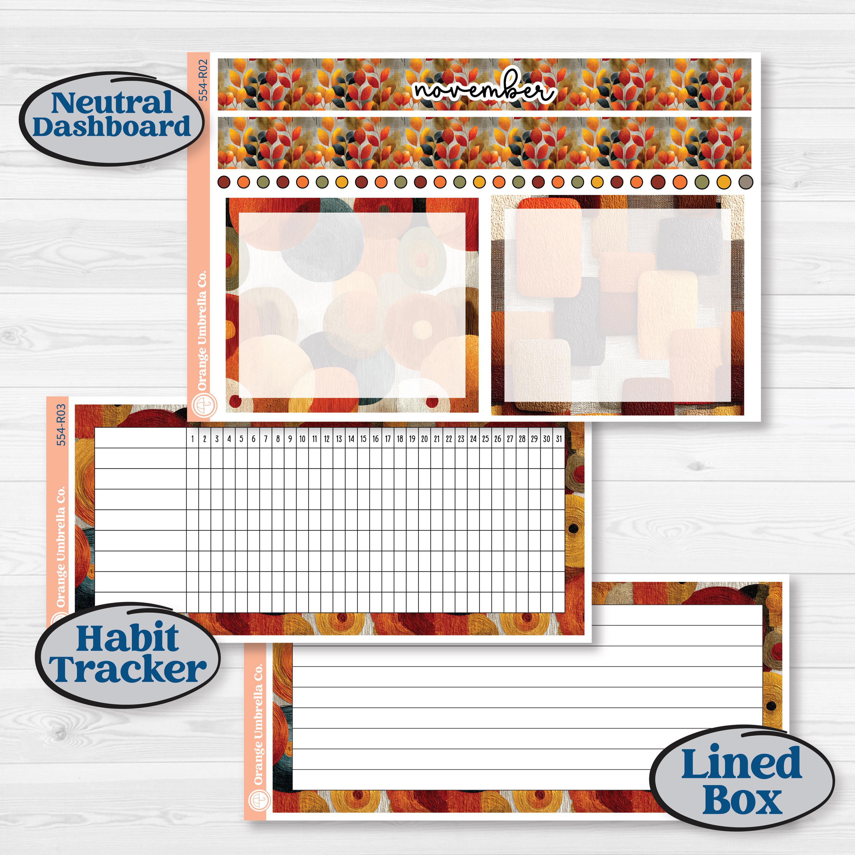 Thanksgiving Planner Kit | 8.5x11 Plum Monthly & Dashboard Planner Kit Stickers | Gather In Gratitude | KIT-554-R