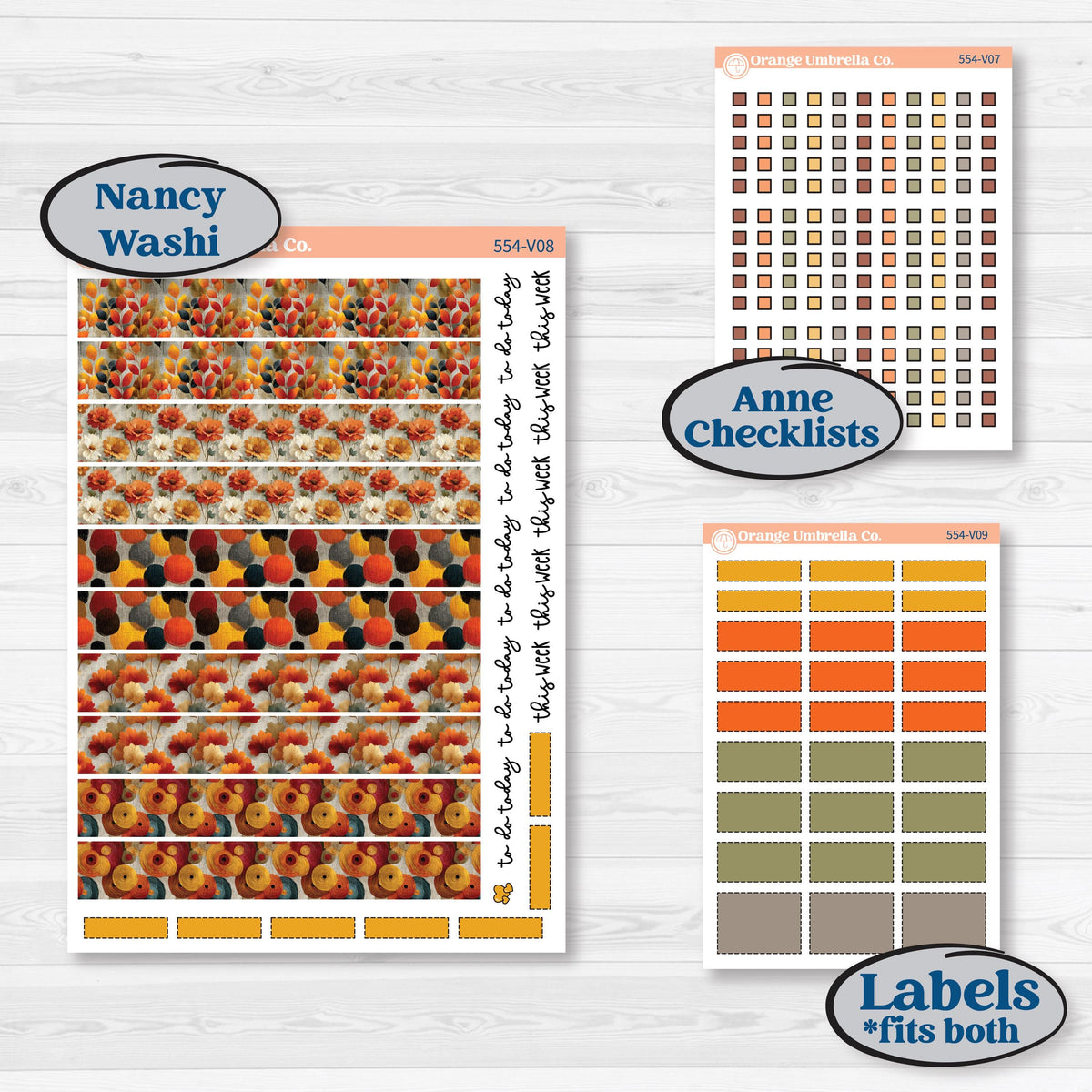 Thanksgiving Planner Kit | Laurel Denise Nancy Large & Anne Large Planner Kit Stickers | Gather In Gratitude | KIT-554-V