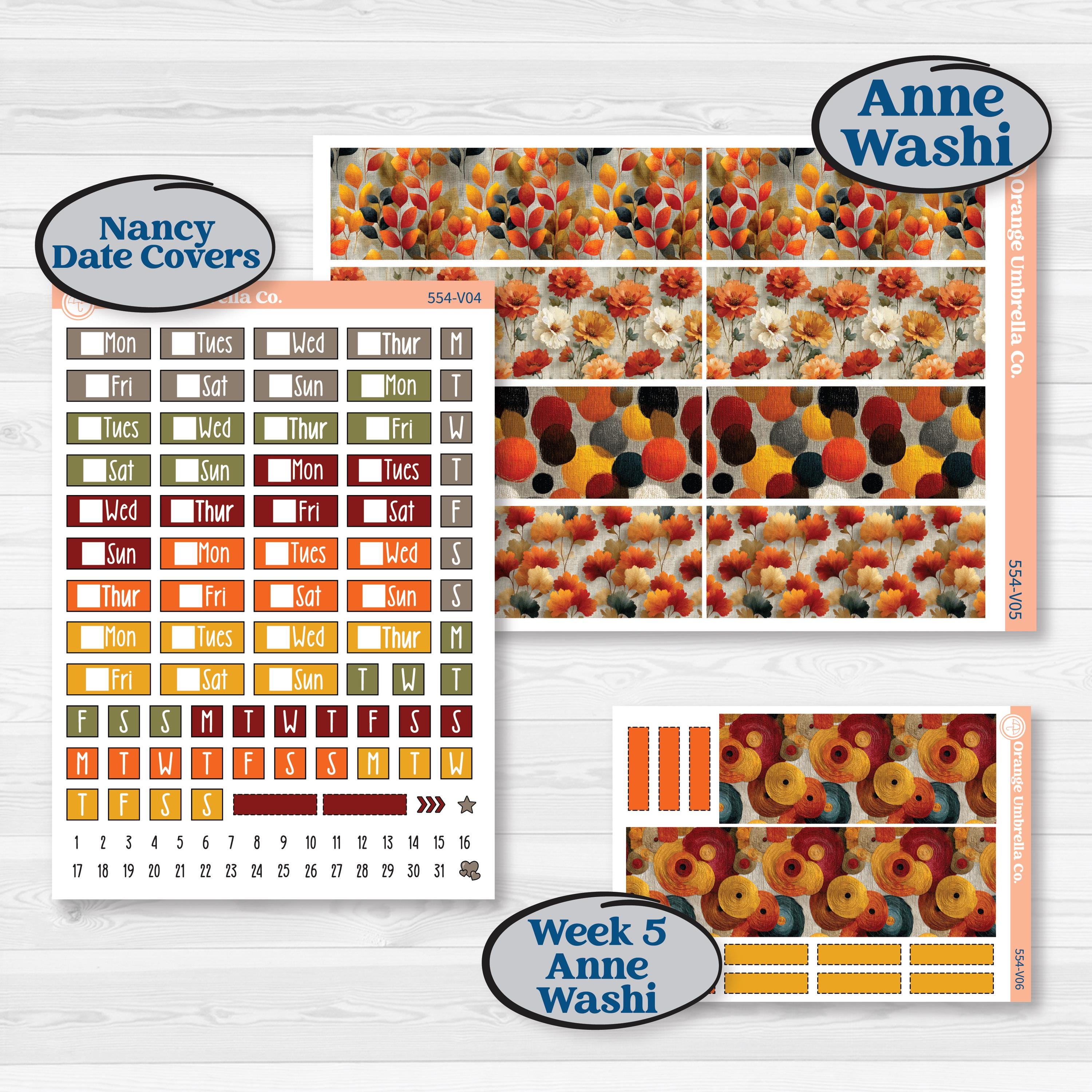 Thanksgiving Planner Kit | Laurel Denise Nancy Large & Anne Large Planner Kit Stickers | Gather In Gratitude | KIT-554-V