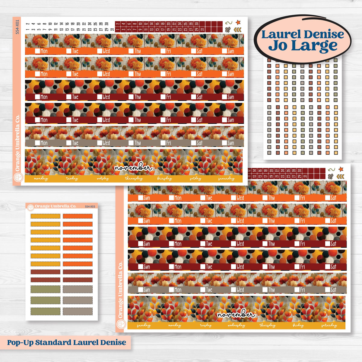 Thanksgiving Planner Kit | Laurel Denise Jo Large Planner Kit Stickers | Gather In Gratitude | KIT-554-X