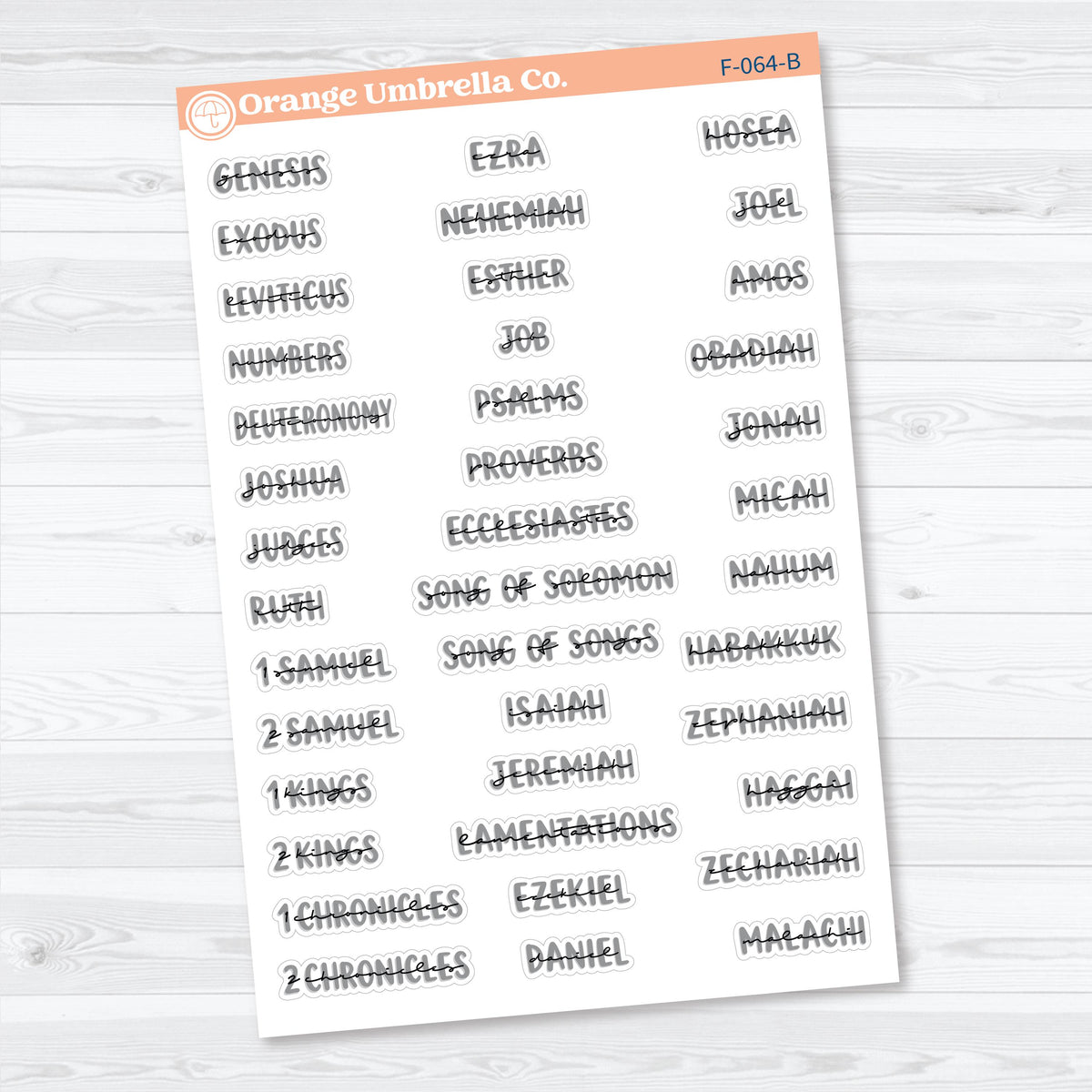 Mini Books of the Bible | Faith & Bible Journaling Planner Stickers | F-064-065-B