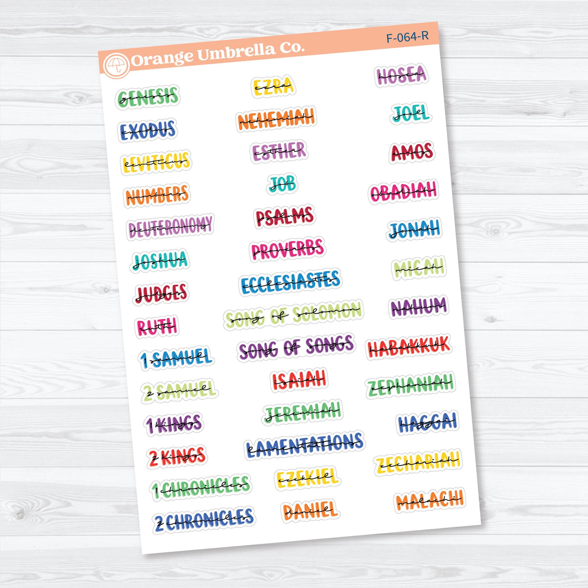 Mini Books of the Bible | Faith & Bible Journaling Planner Stickers | F-064-065-R