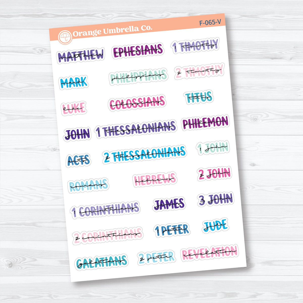 Mini Books of the Bible | Faith & Bible Journaling Planner Stickers | F-064-065-V