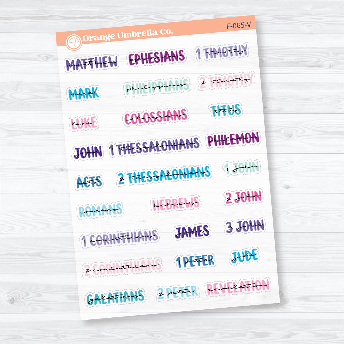 Mini Books of the Bible | Clear Matte Faith & Bible Journaling Planner Stickers | F-064-065-VCM