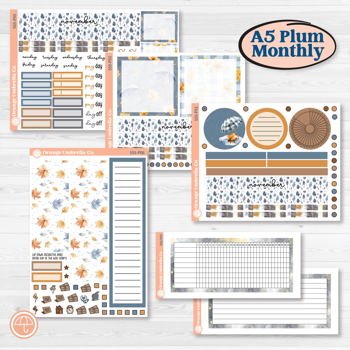Reading Planner Kit | A5 Plum Monthly & Dashboard Planner Kit Stickers | Reading Weather | KIT-555-P