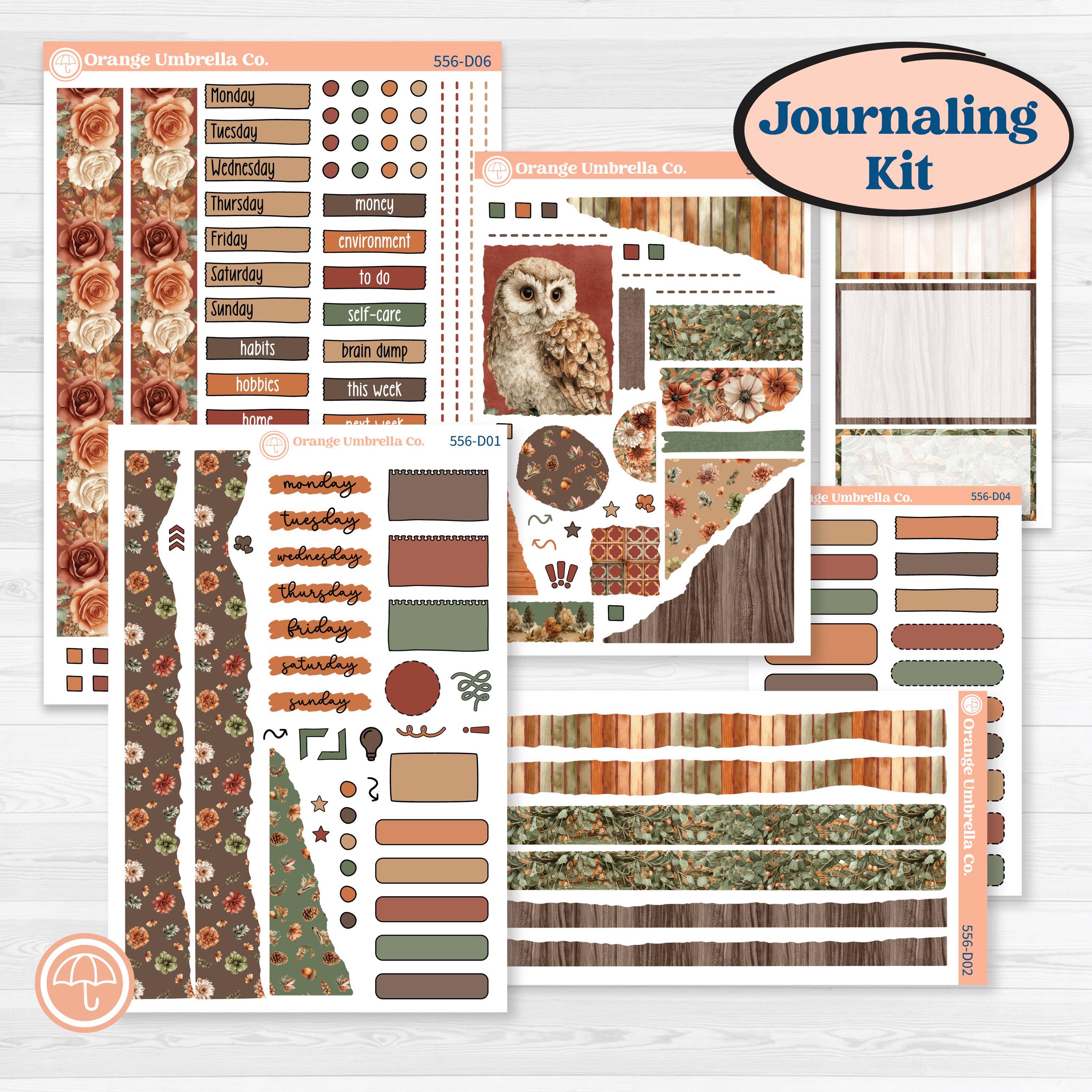 Woodland Animal Kit | Journaling or Scrapbooking Kit | Creative Junk Journal Planner Stickers | Woodland Zoo | KIT-556-D
