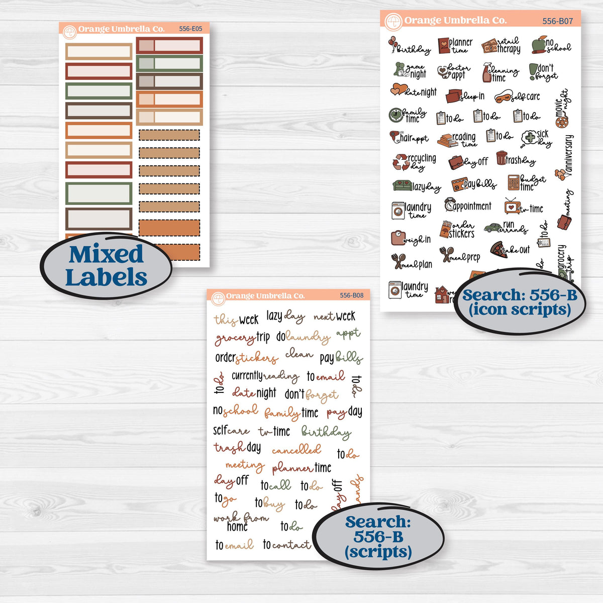 Woodland Animal Kit | Hobonichi Cousin Weekly & Daily Planner Kit Stickers | Woodland Zoo | KIT-556-E