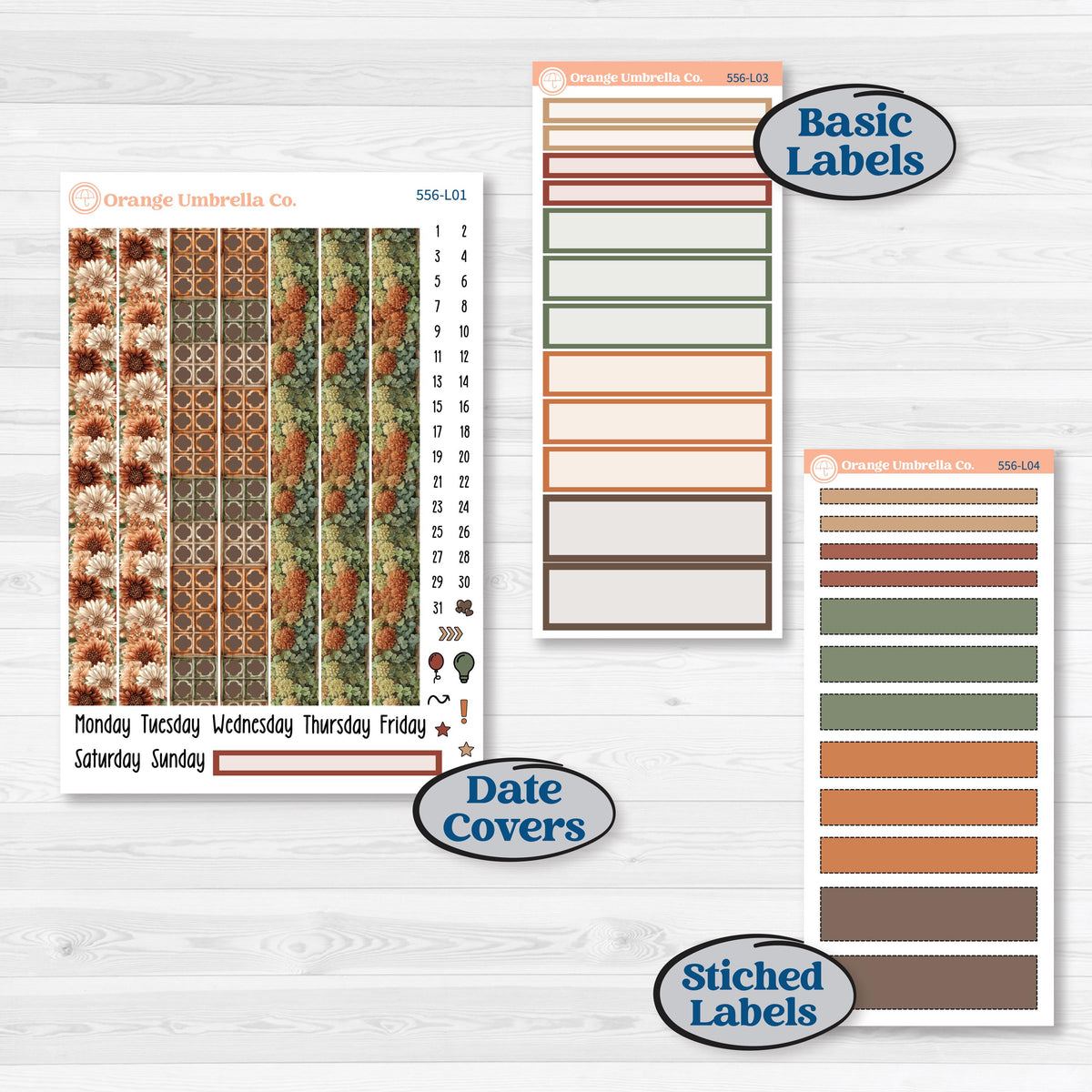Woodland Animal Kit | 7x9 Plum Daily Planner Kit Stickers | Woodland Zoo | KIT-556-L