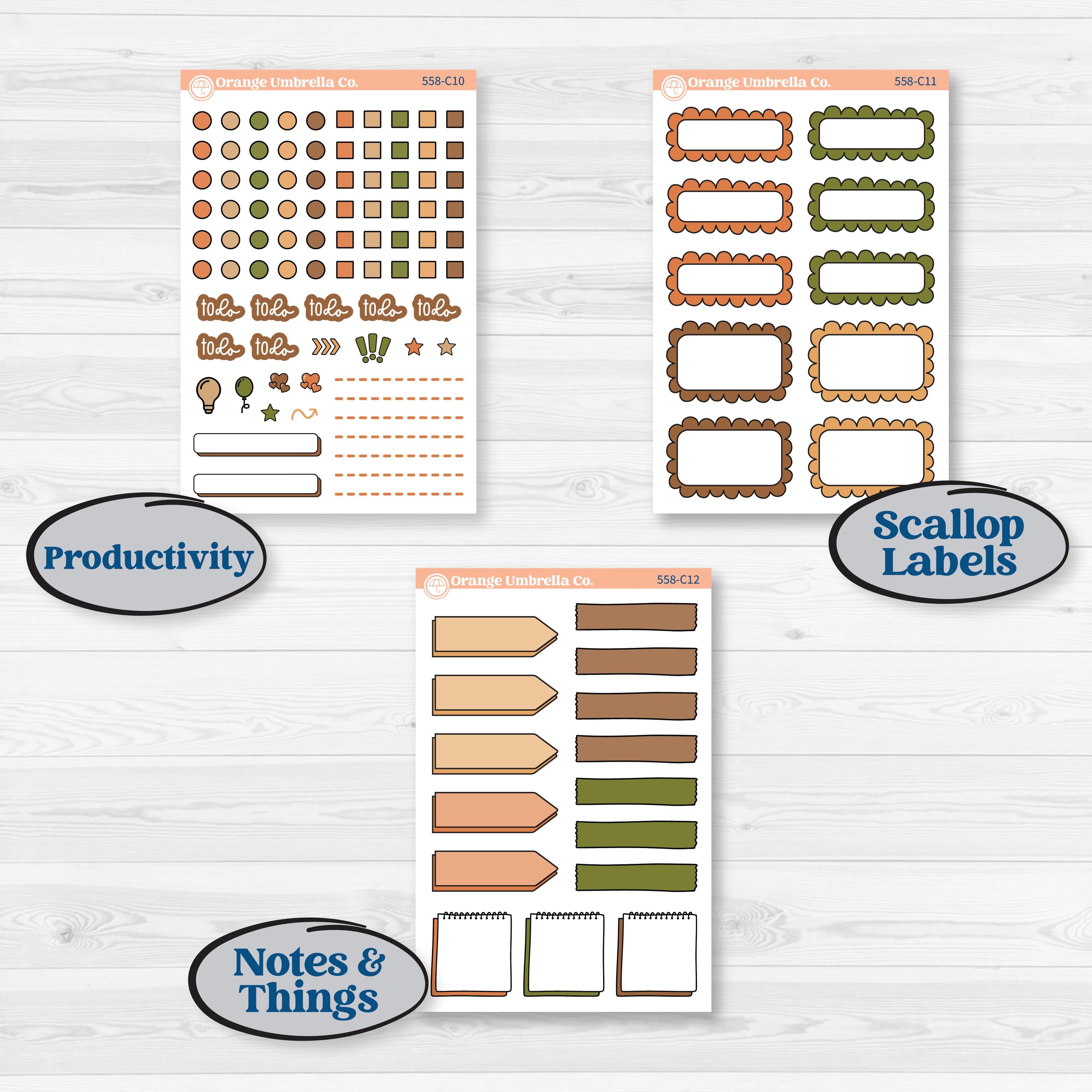 Autumn Sweater Weather Kit | Weekly Add-On Labels Planner Kit Stickers | Soft Sweaters | KIT-558-C