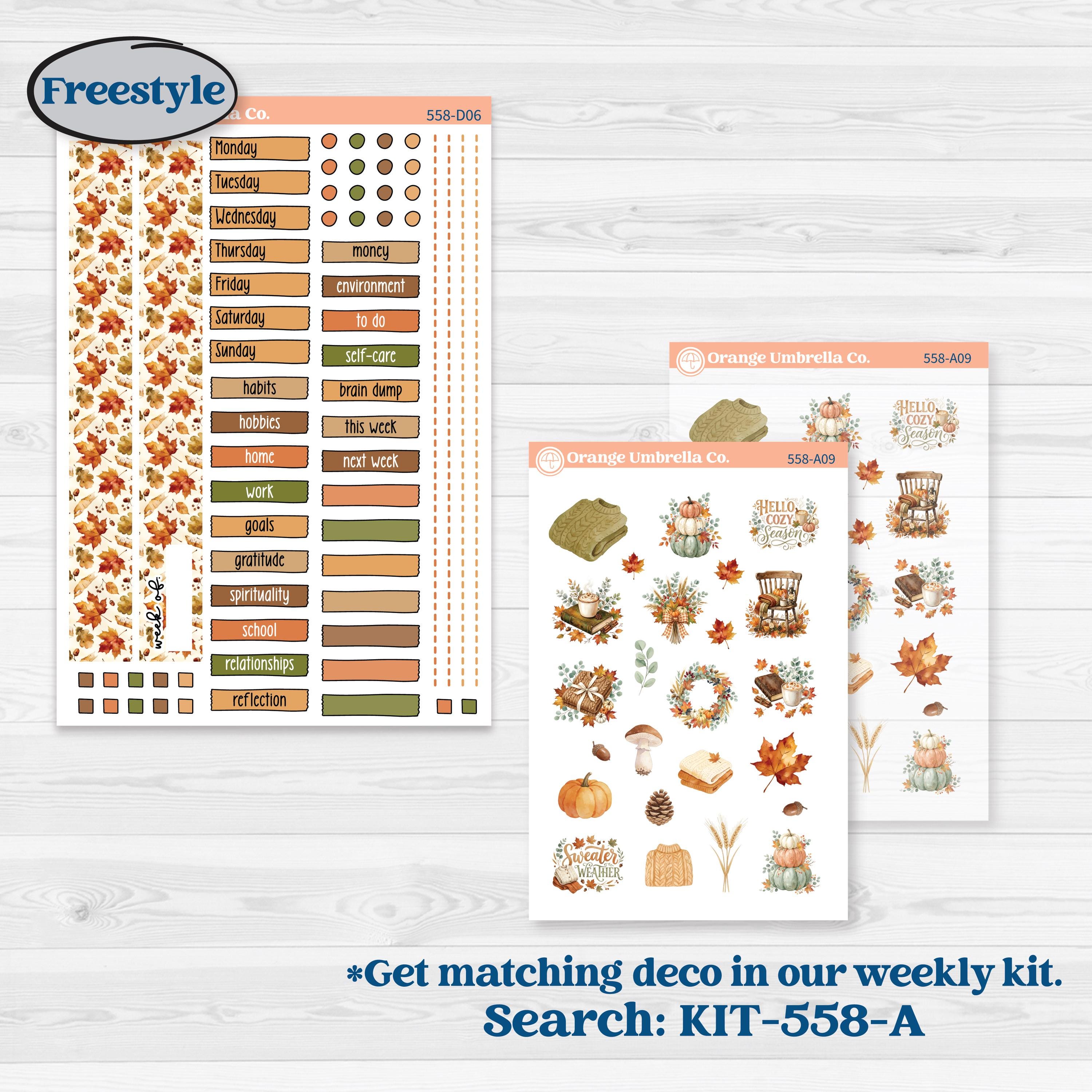 Autumn Sweater Weather Kit | Journaling or Scrapbooking Kit | Creative Junk Journal Planner Stickers | Soft Sweaters | KIT-558-D