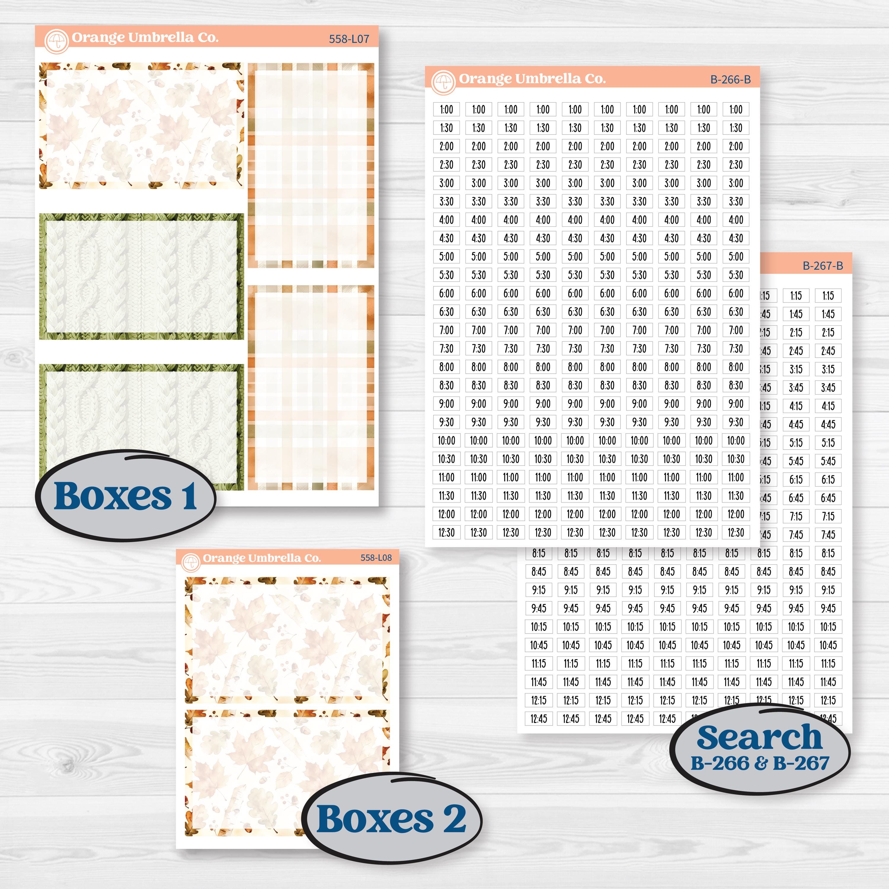 Autumn Sweater Weather Kit | 7x9 Plum Daily Planner Kit Stickers | Soft Sweaters | KIT-558-L
