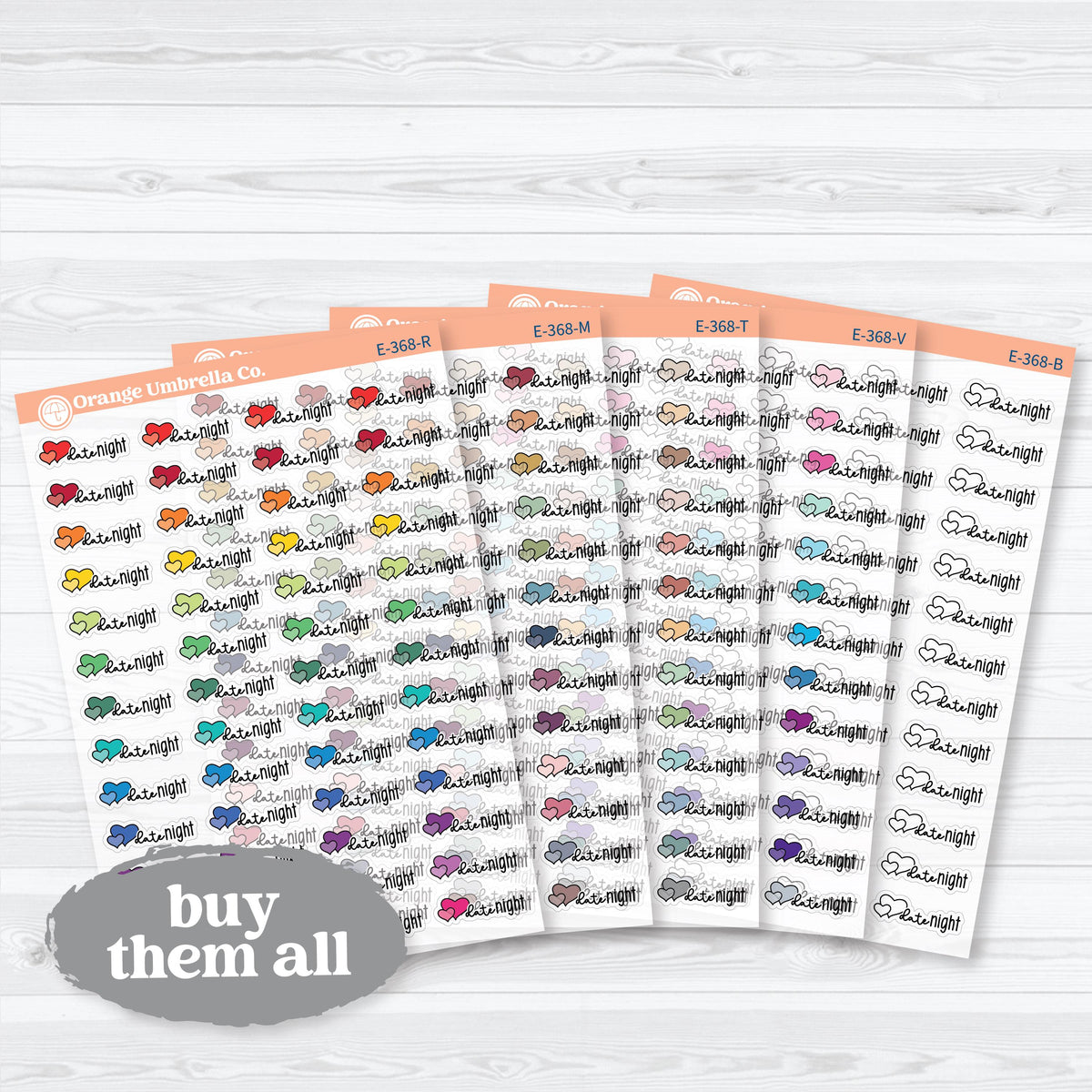 Date Night Scripts | Clear Matte Event Planner Stickers | E-368-CM