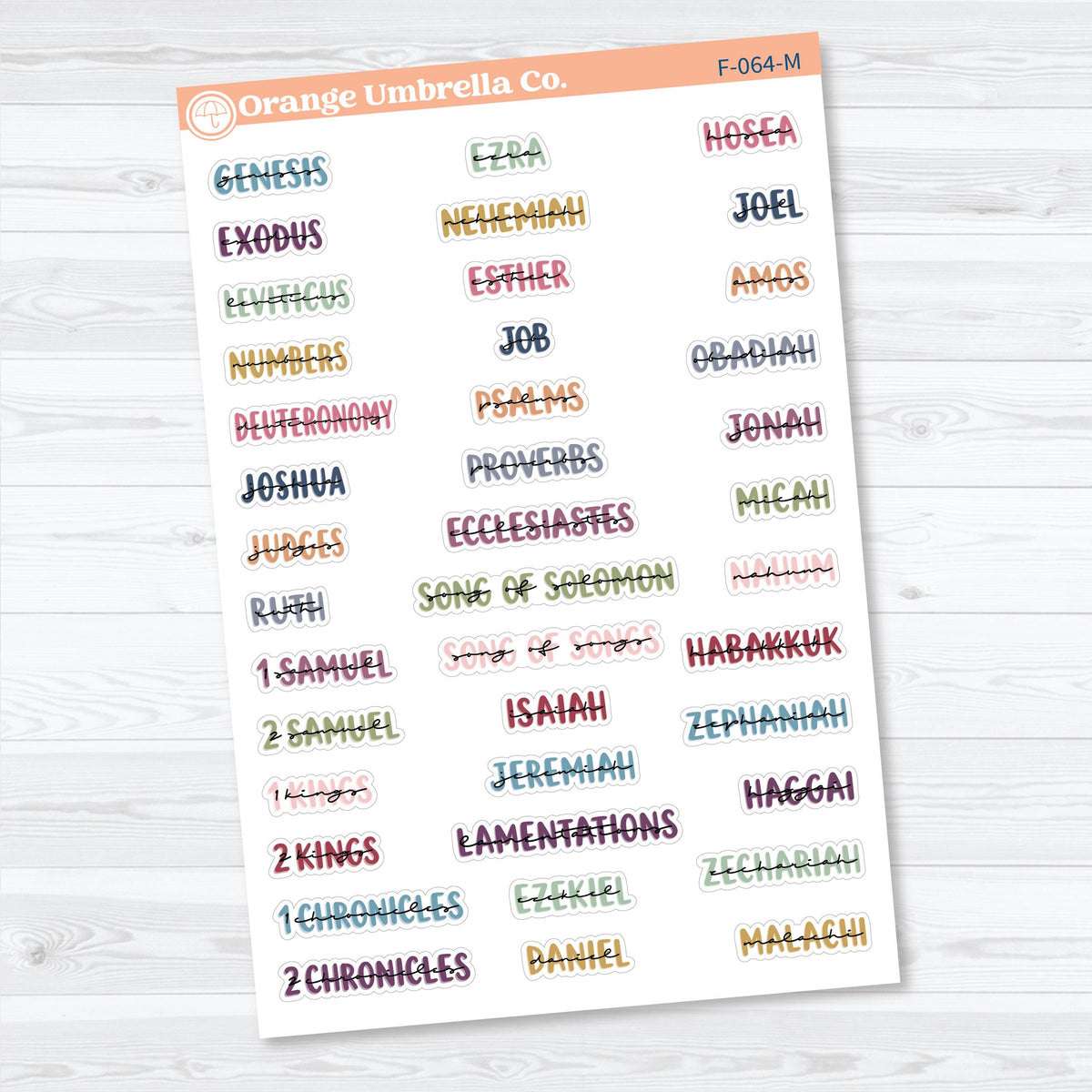 Mini Books of the Bible | Faith & Bible Journaling Planner Stickers | F-064-065-M