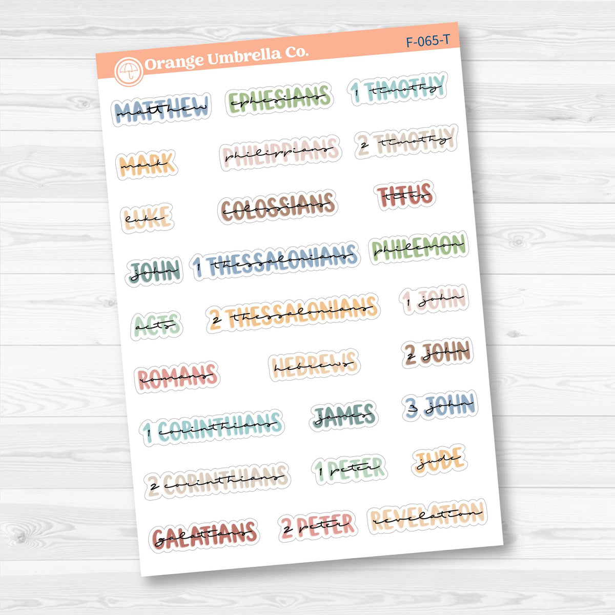 Mini Books of the Bible | Faith & Bible Journaling Planner Stickers | F-064-065-T