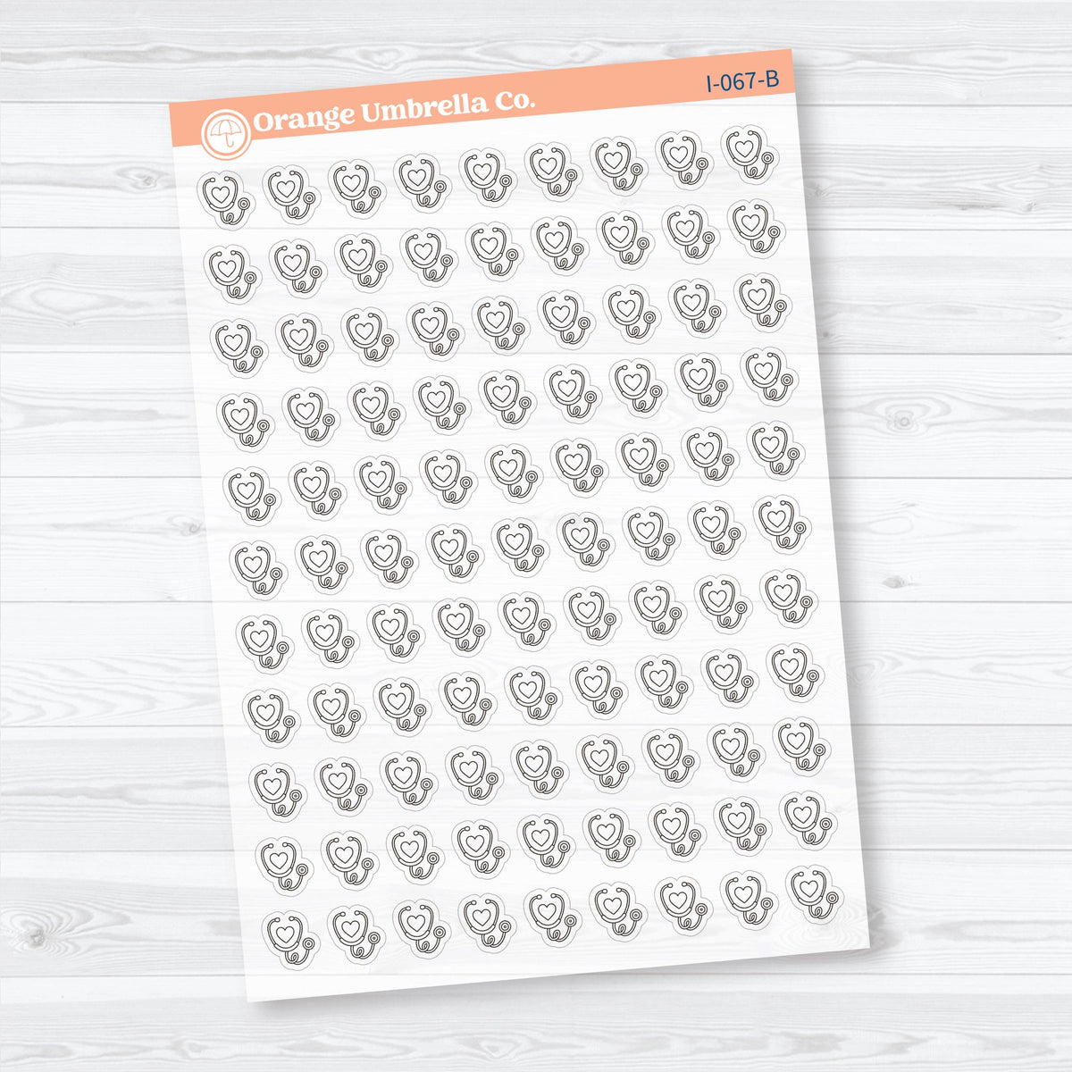 Doctor Appointment Stethoscope Icons | Clear Matte Medical Planner Stickers | I-067-CM