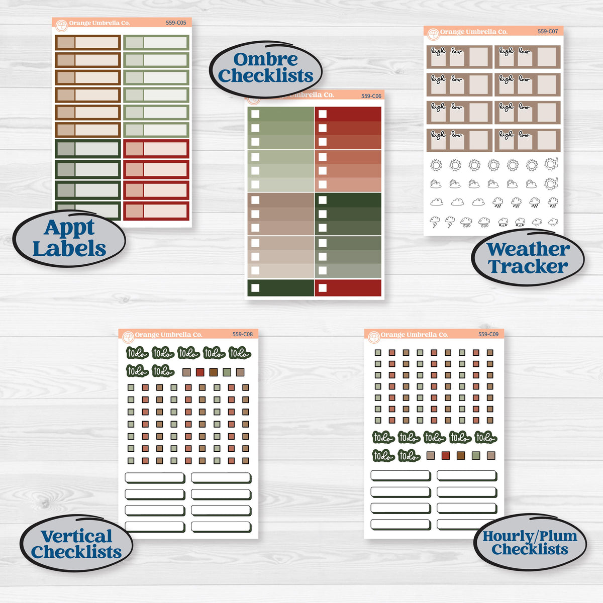 Vintage Christmas Planner Kit | Weekly Add-On Labels Planner Kit Stickers | Christmas Village | KIT-559-C