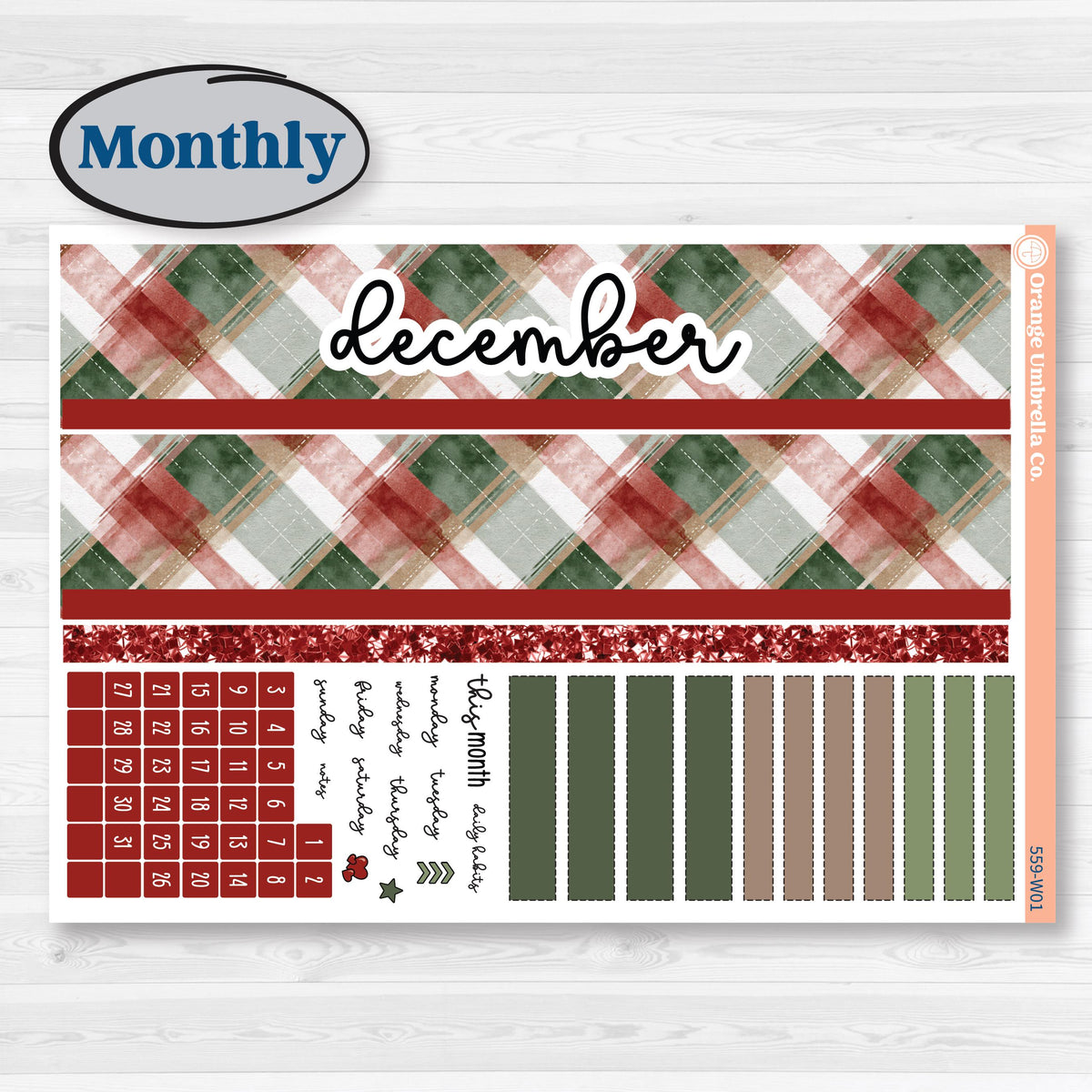 Vintage Christmas Planner Kit | Laurel Denise Scout Large Planner Kit Stickers | Christmas Village | KIT-559-W